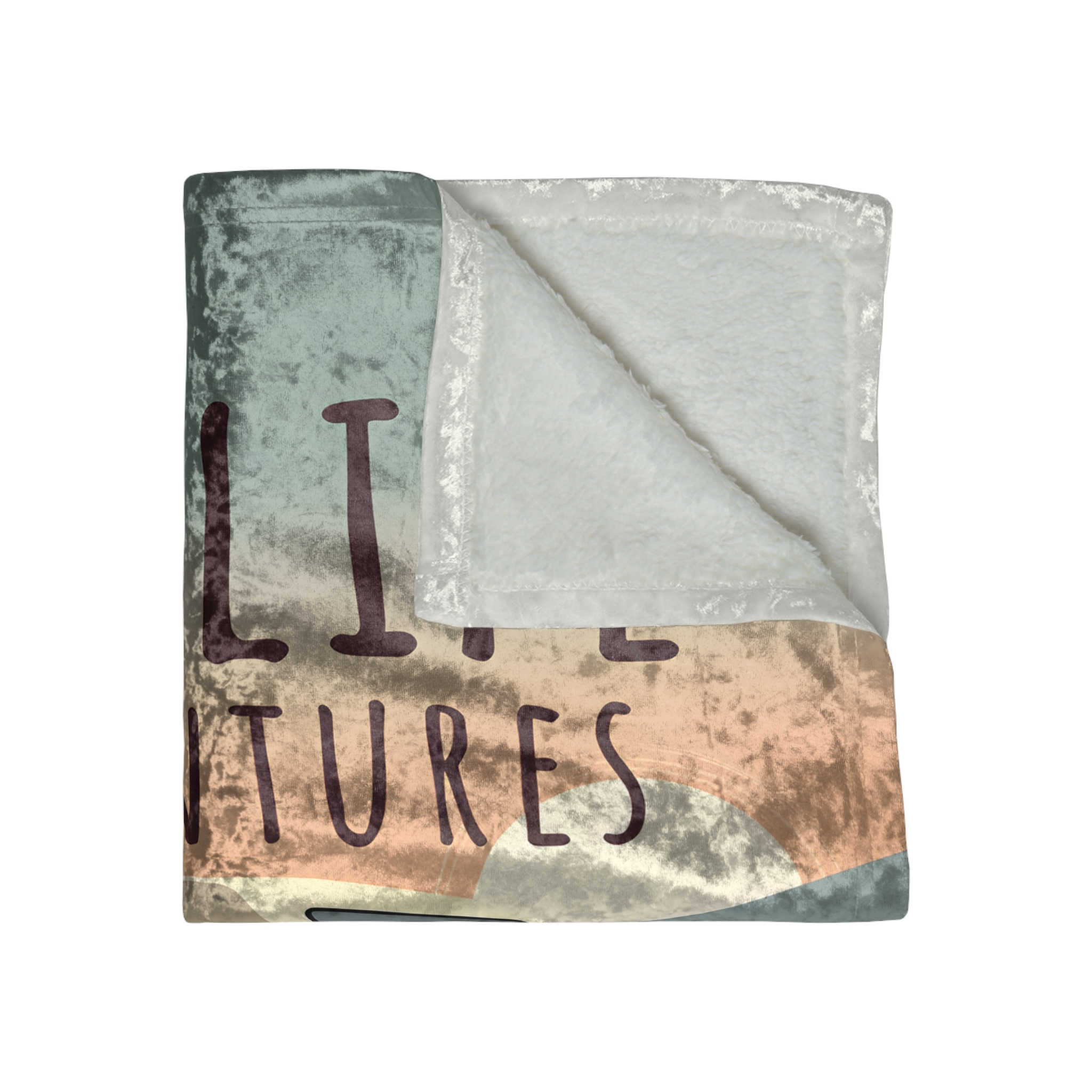 Crushed Velvet Blanket – "Vanlife Adventures" Retro Camper Van Cozy Throw