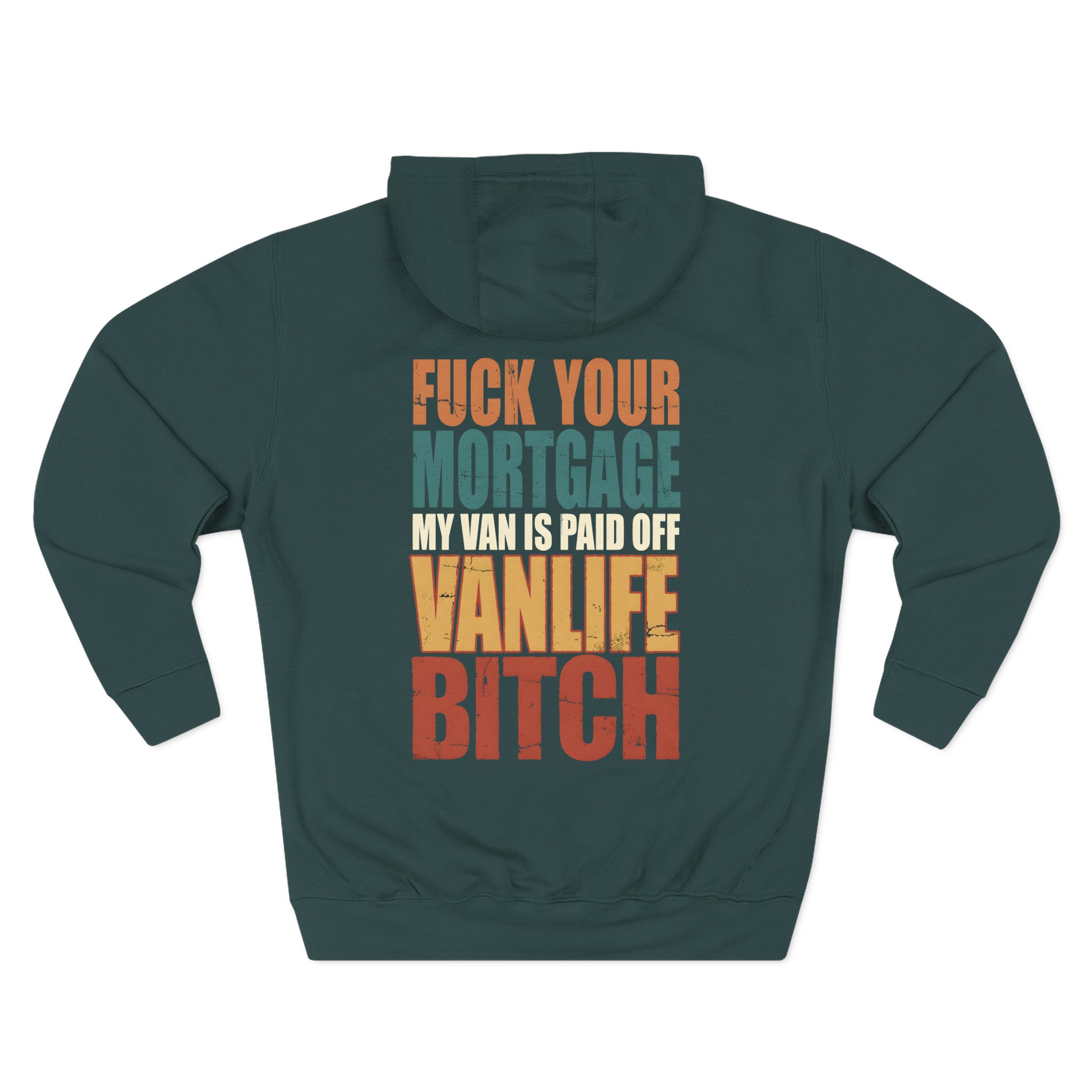 Three-Panel Fleece Hoodie - "Fuck Your Mortgage" Design F**K-Line
