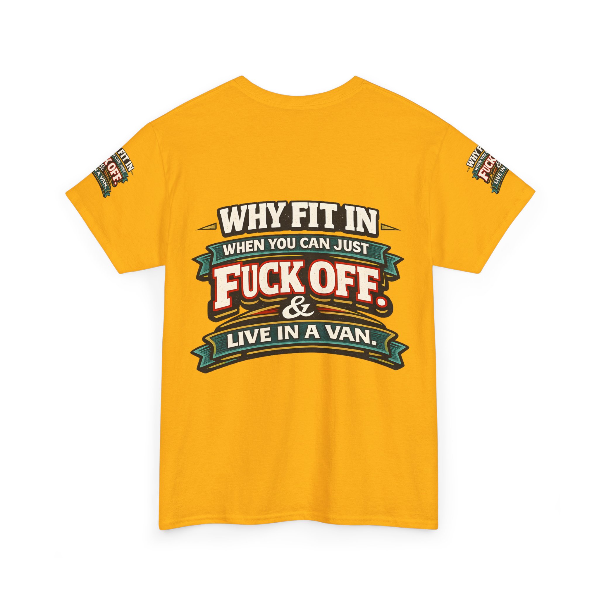 Unisex Heavy Cotton Tee — "Why Fit In" Design F**K-Line
