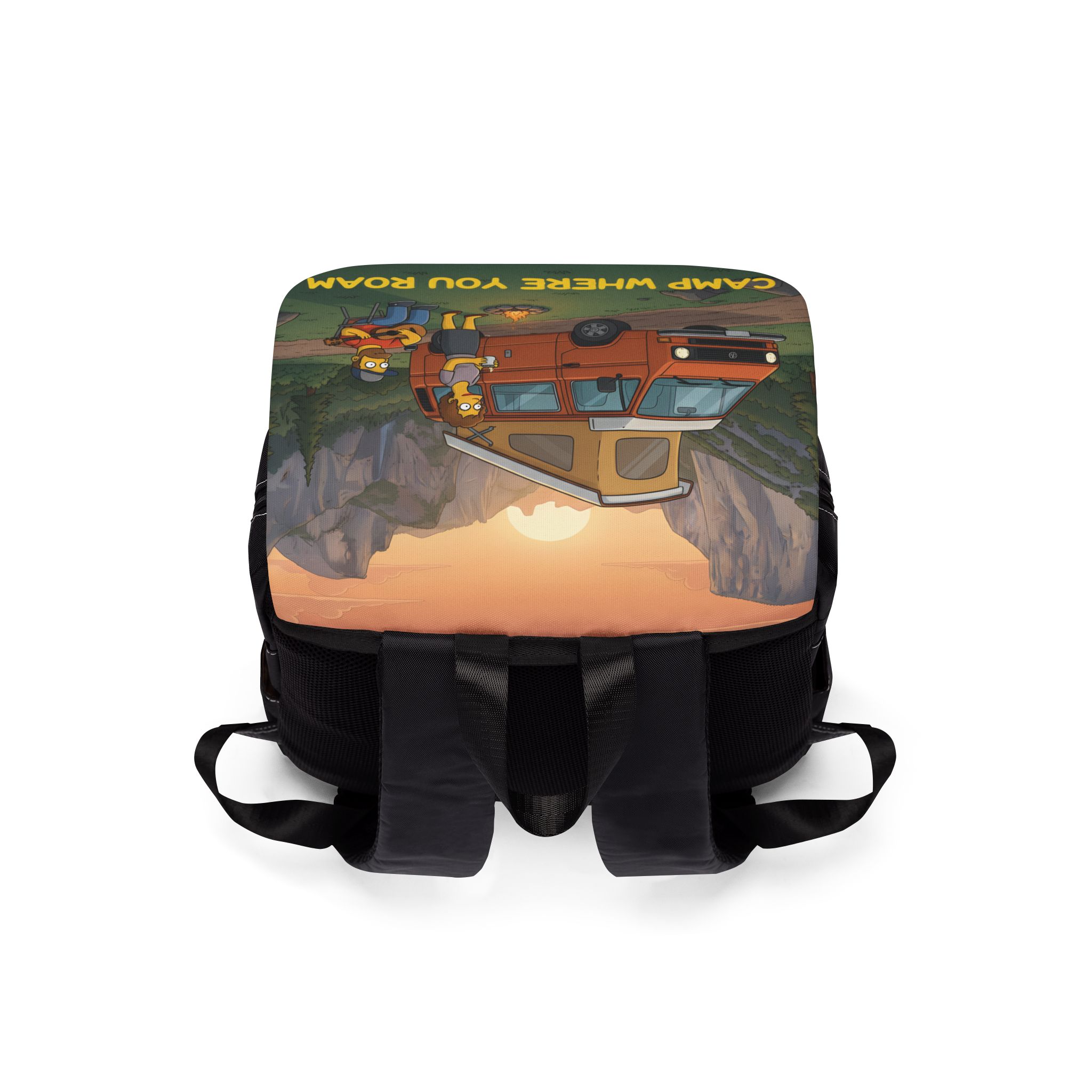 Unisex Casual Shoulder Backpack — "Camp Where You Roam" Design Sitcom-Line