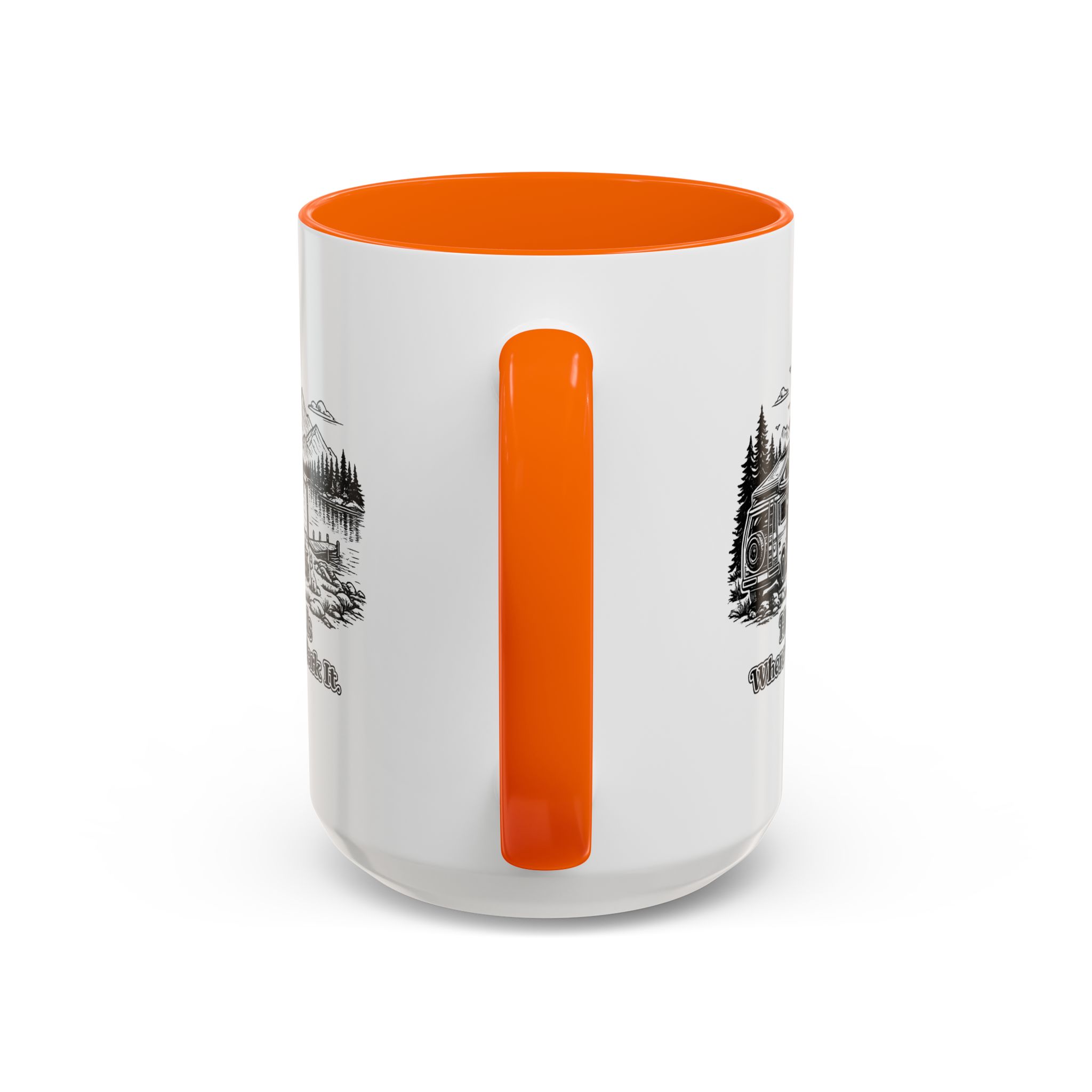 Accent Coffee Mug (11, 15oz) — "Home Is Where You Park It" Design Minimal-Line