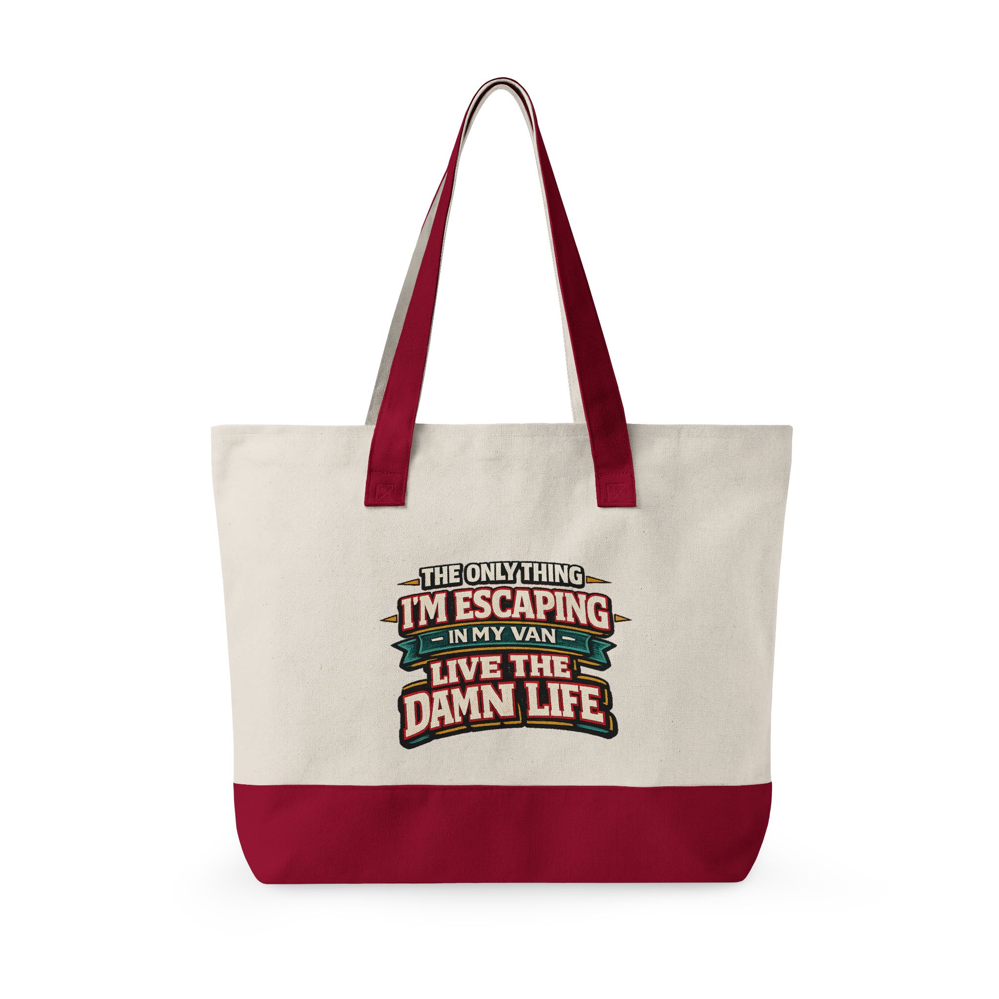 Zippered Canvas Tote — "The Only Thing Im Escaping" (Design F**K-Line)