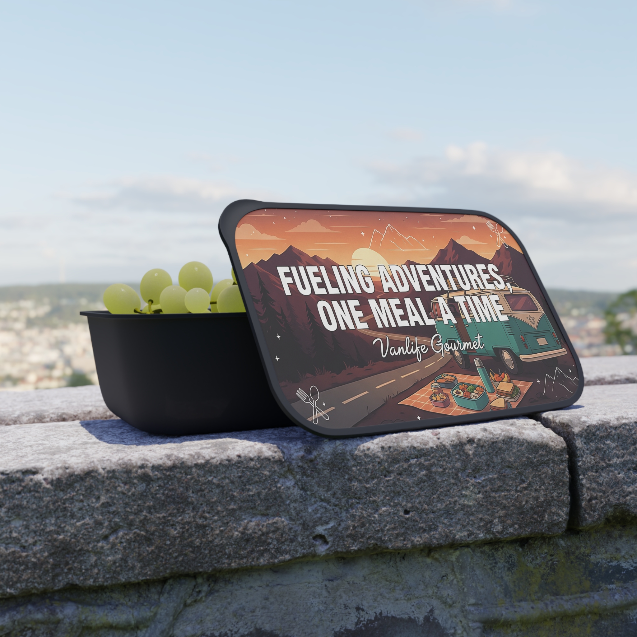 18146068379677326579_2048.jpeg Bento Box - "Fueling Adventures, One Meal at a Time" Vanlife Lunch Container (Ecofriendly)