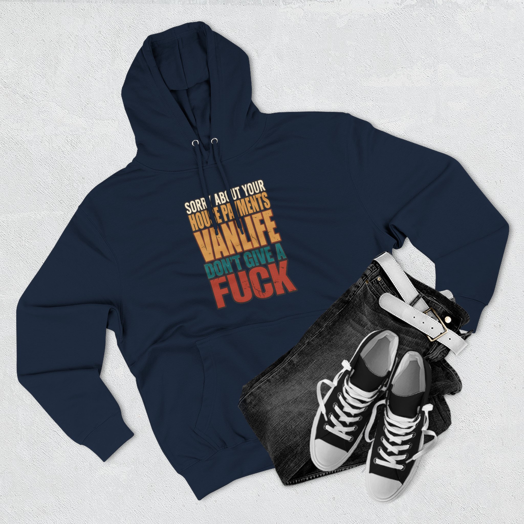 Three-Panel Fleece Hoodie - "Sorry About Your House Payments" Design F**K-Line