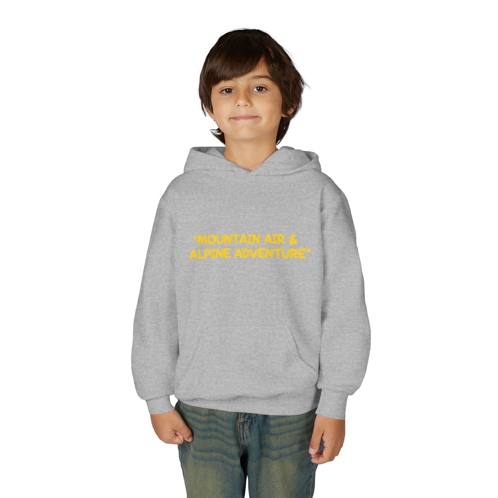 Youth Hoodie(Gildan) – "Mountain Air-Alpine Adventure" (Design Sitcom-Line)