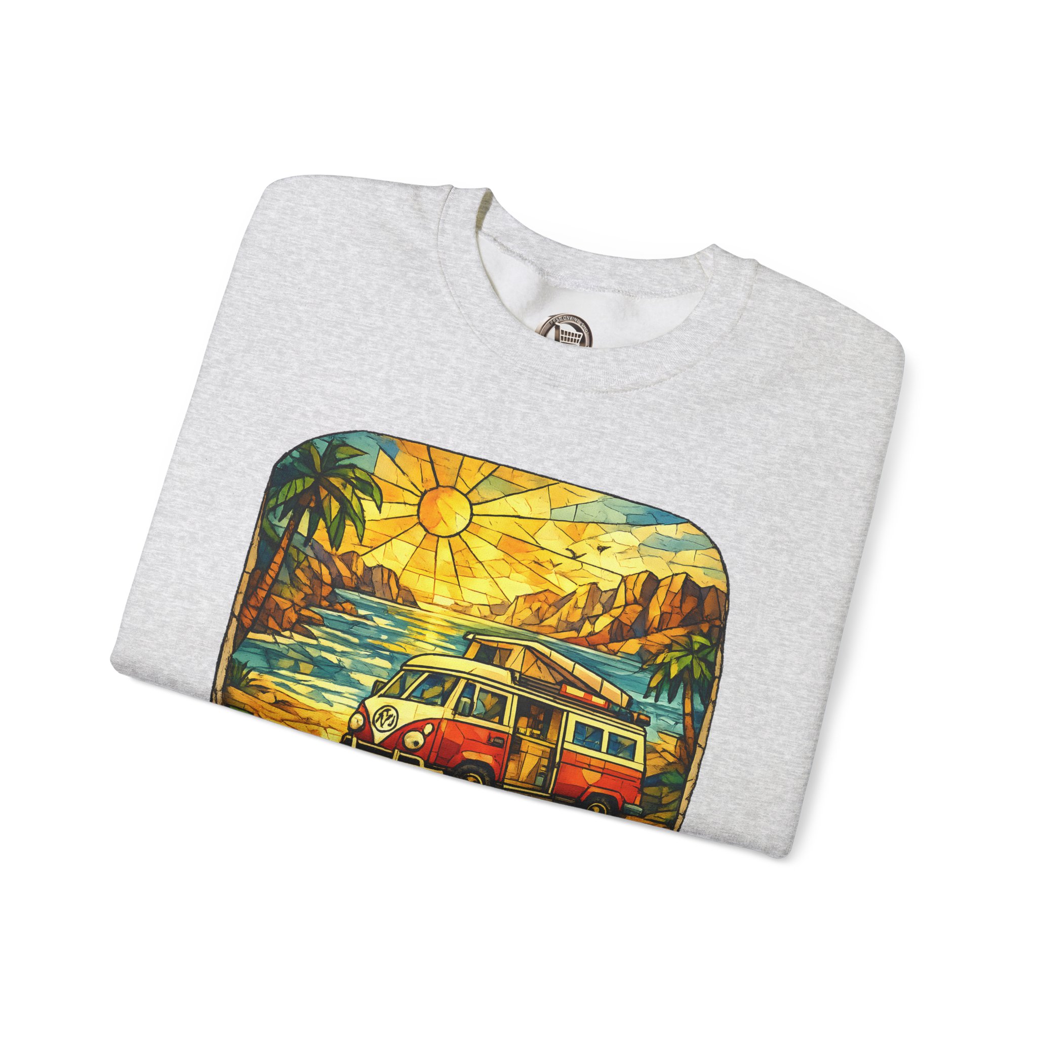 Unisex Heavy Blend™ Crewneck Sweatshirt — "Find Your Adventure" Design Cubic-Line