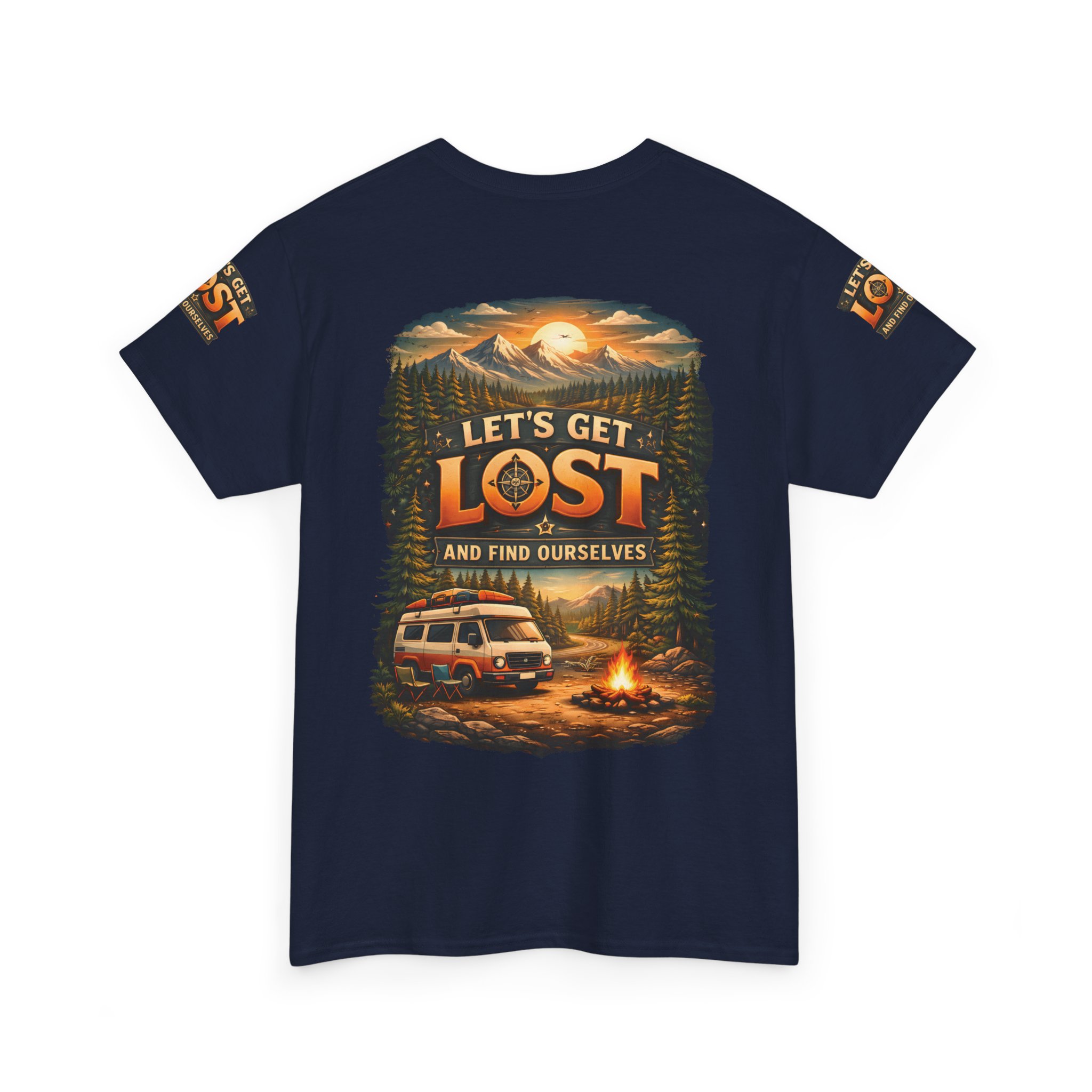 Unisex Heavy Cotton Tee — "Let´s Get Lost And Found Ourselfs" Design Scenic-Line