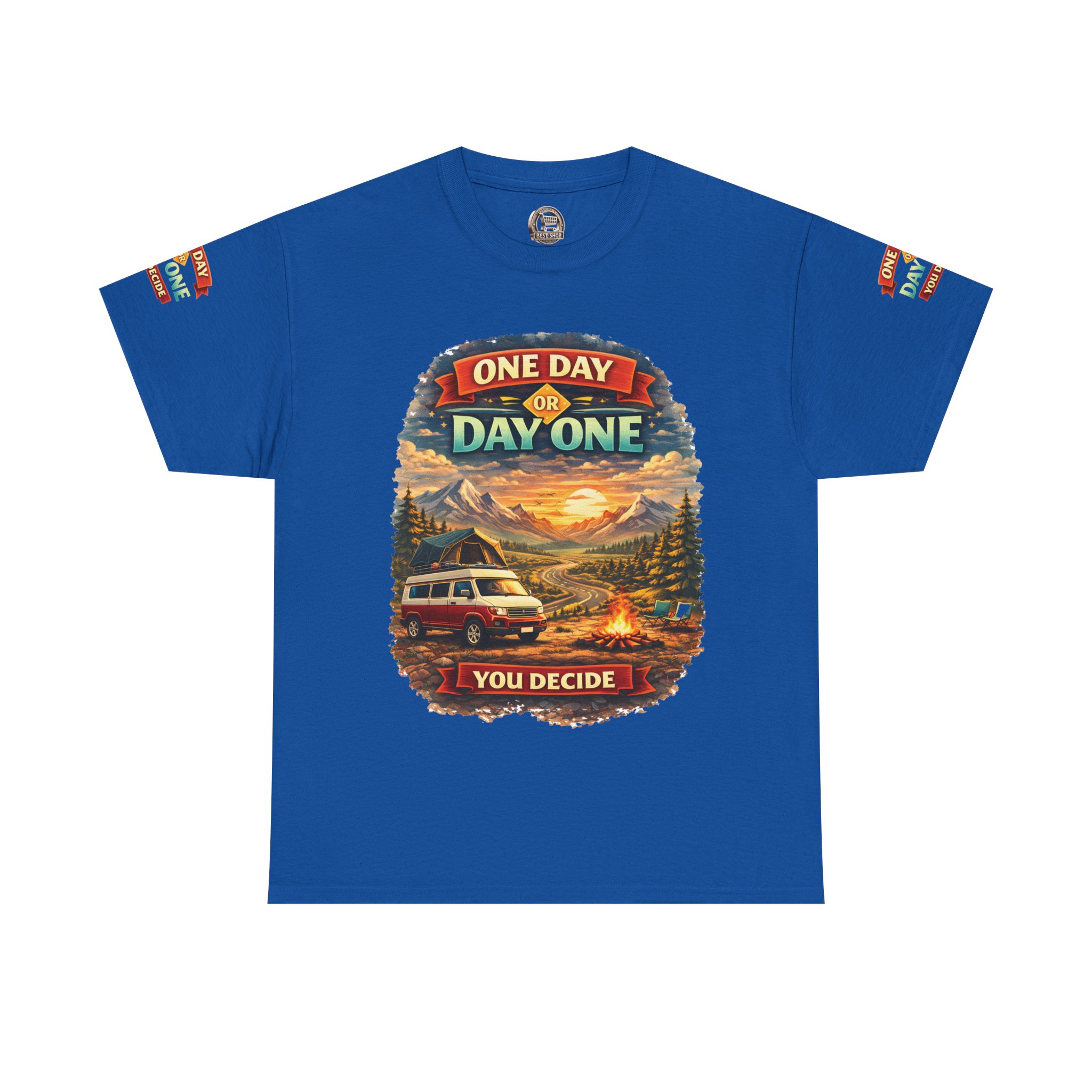 1817594160036769096_2048.jpeg Unisex Heavy Cotton Tee — "One Day Or Day One" Design Scenic-Line