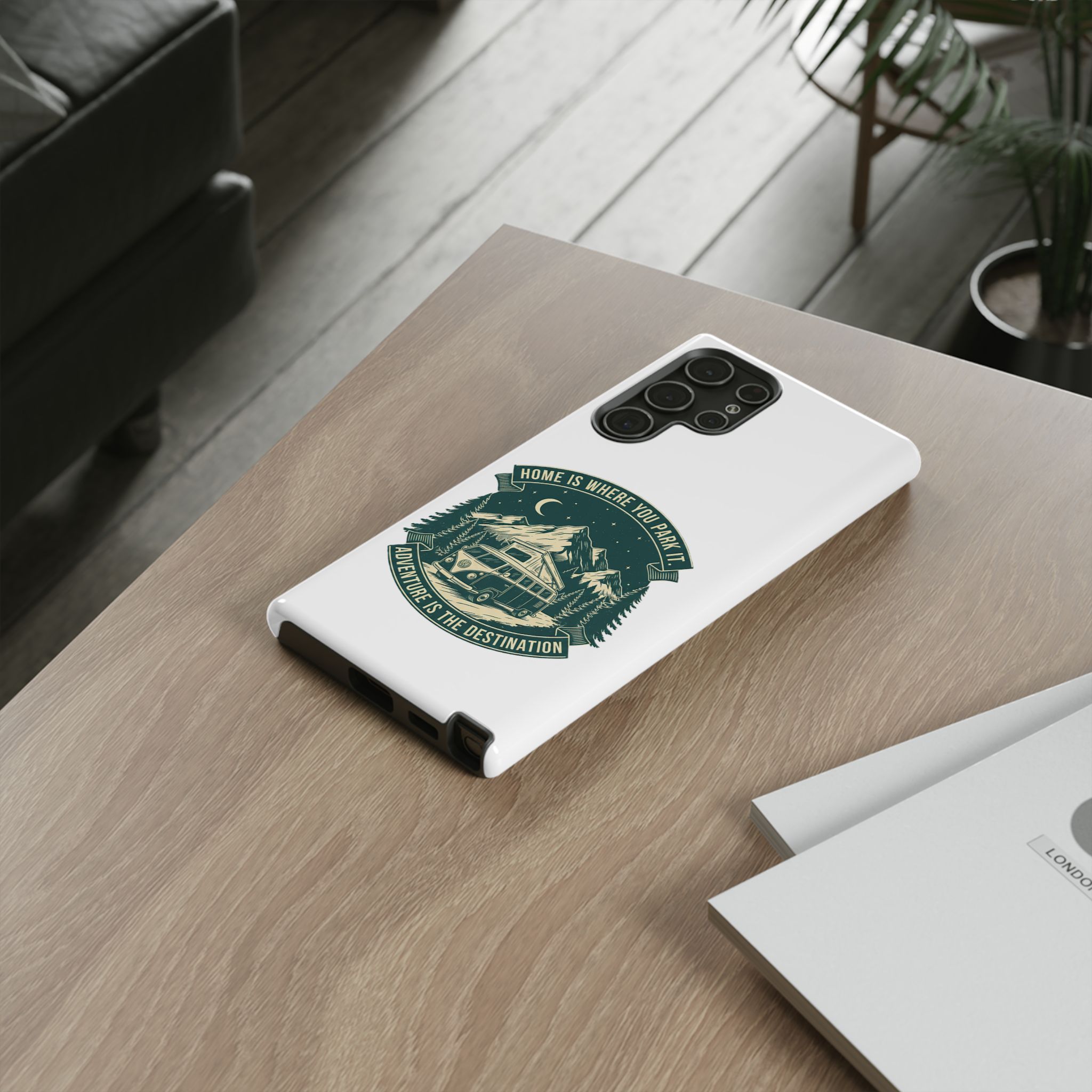 Phone Case — "Home Is Where You Park It-Adventure is the destination" Camper Van Design