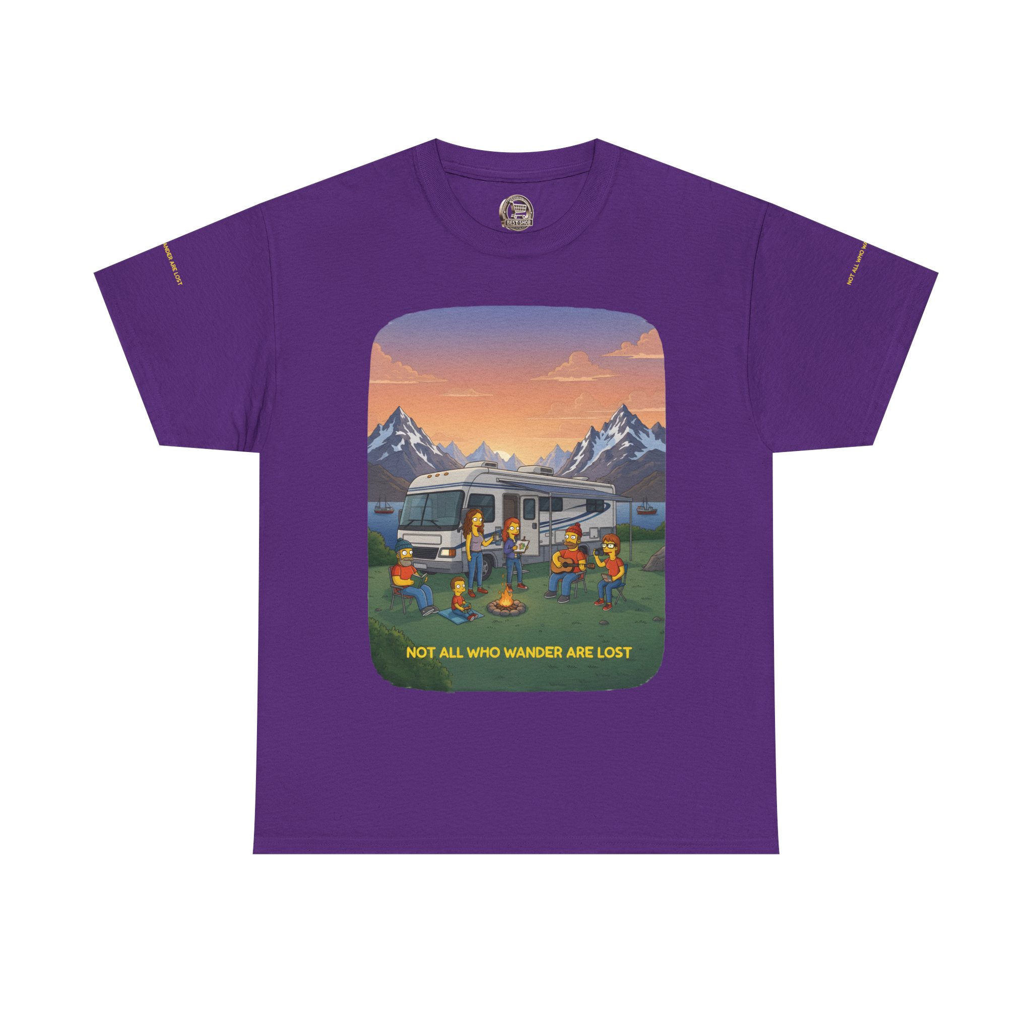 Unisex Heavy Cotton Tee — "Not All Who Wander Are Lost" Design Sitcom-Line