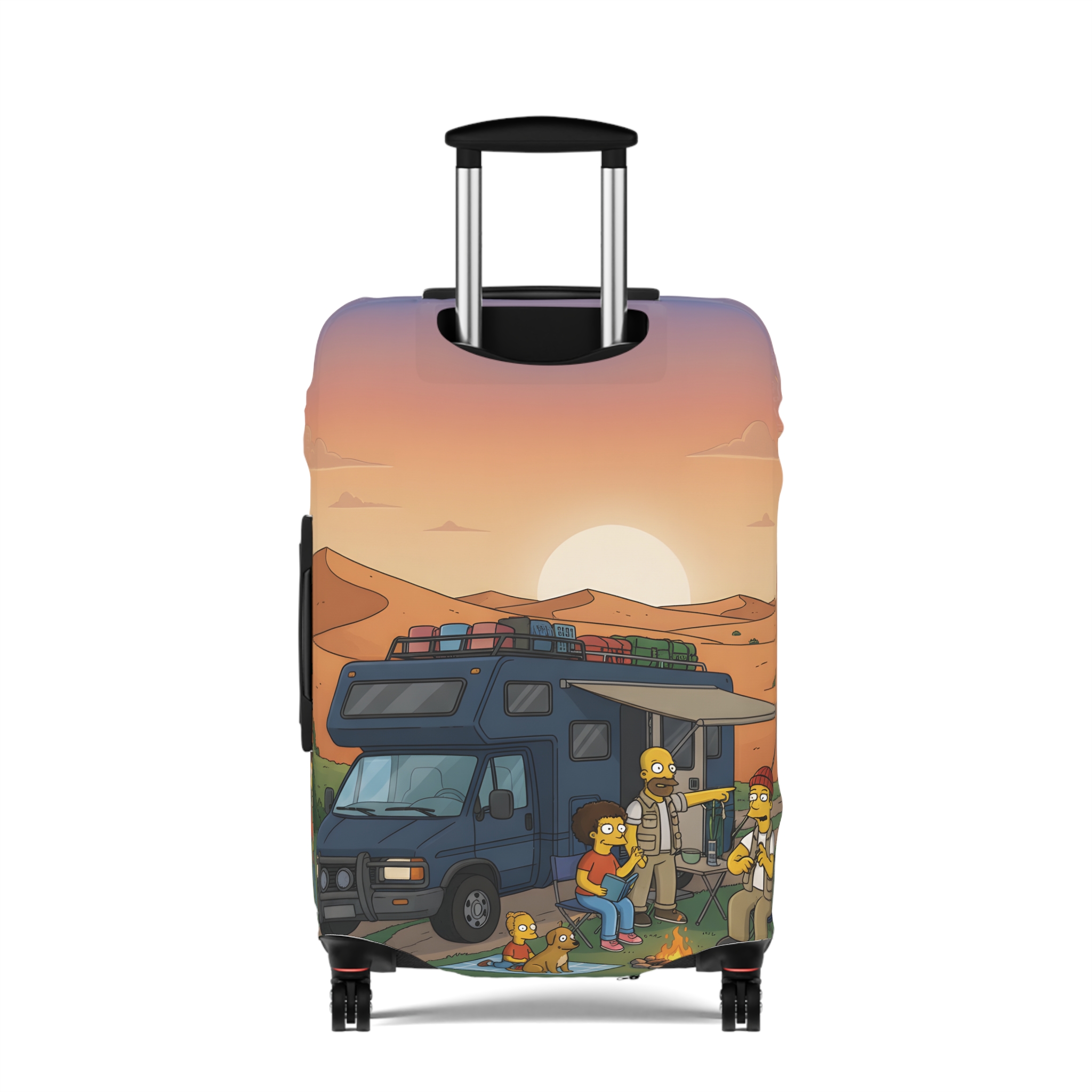 Luggage Cover — Adventure Camper Sketch Travel Suitcase(Design Sitcom-Line)