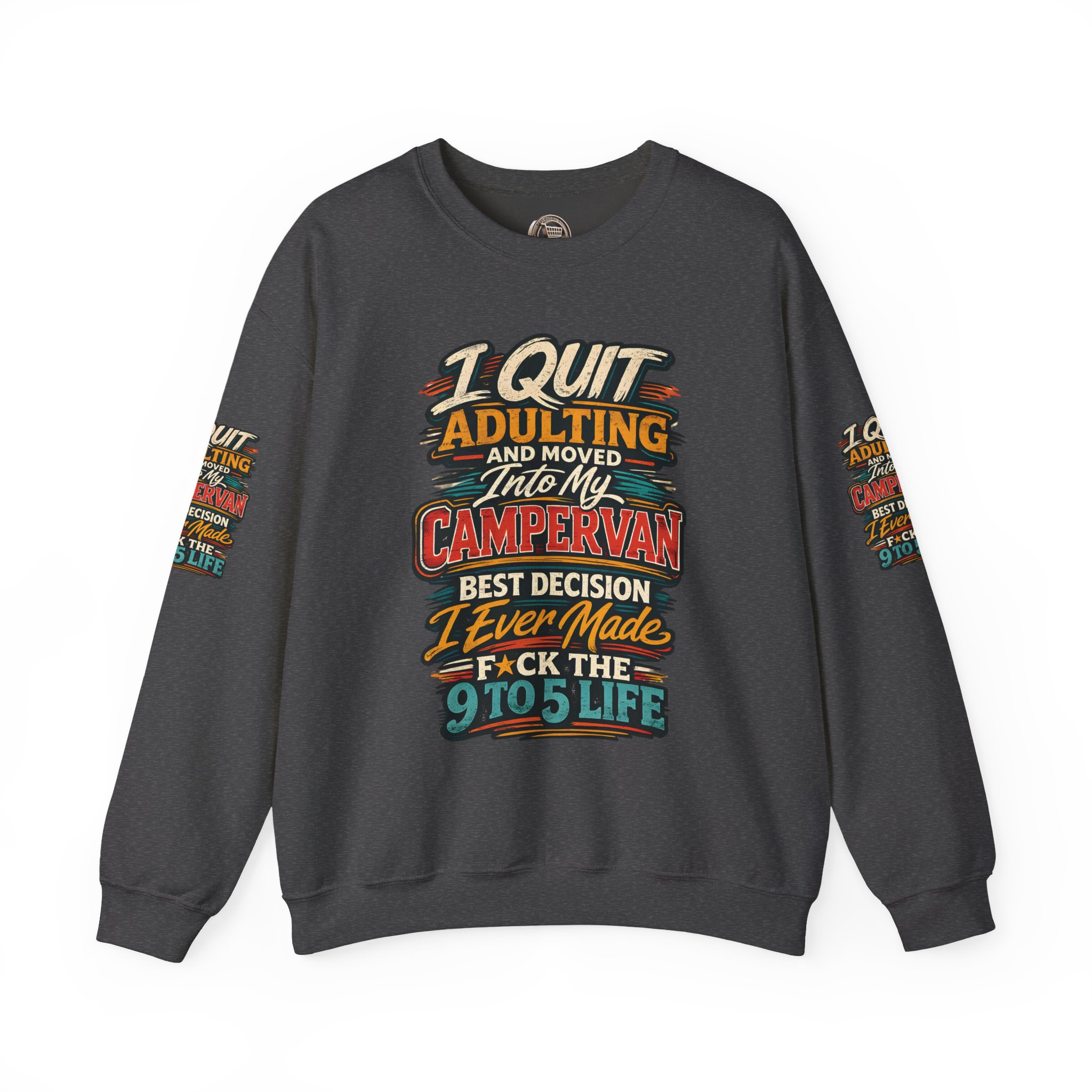 18190438877838424728_2048.jpeg Unisex Heavy Blend™ Crewneck Sweatshirt — "I Quit Adulting" Design F**K-Line