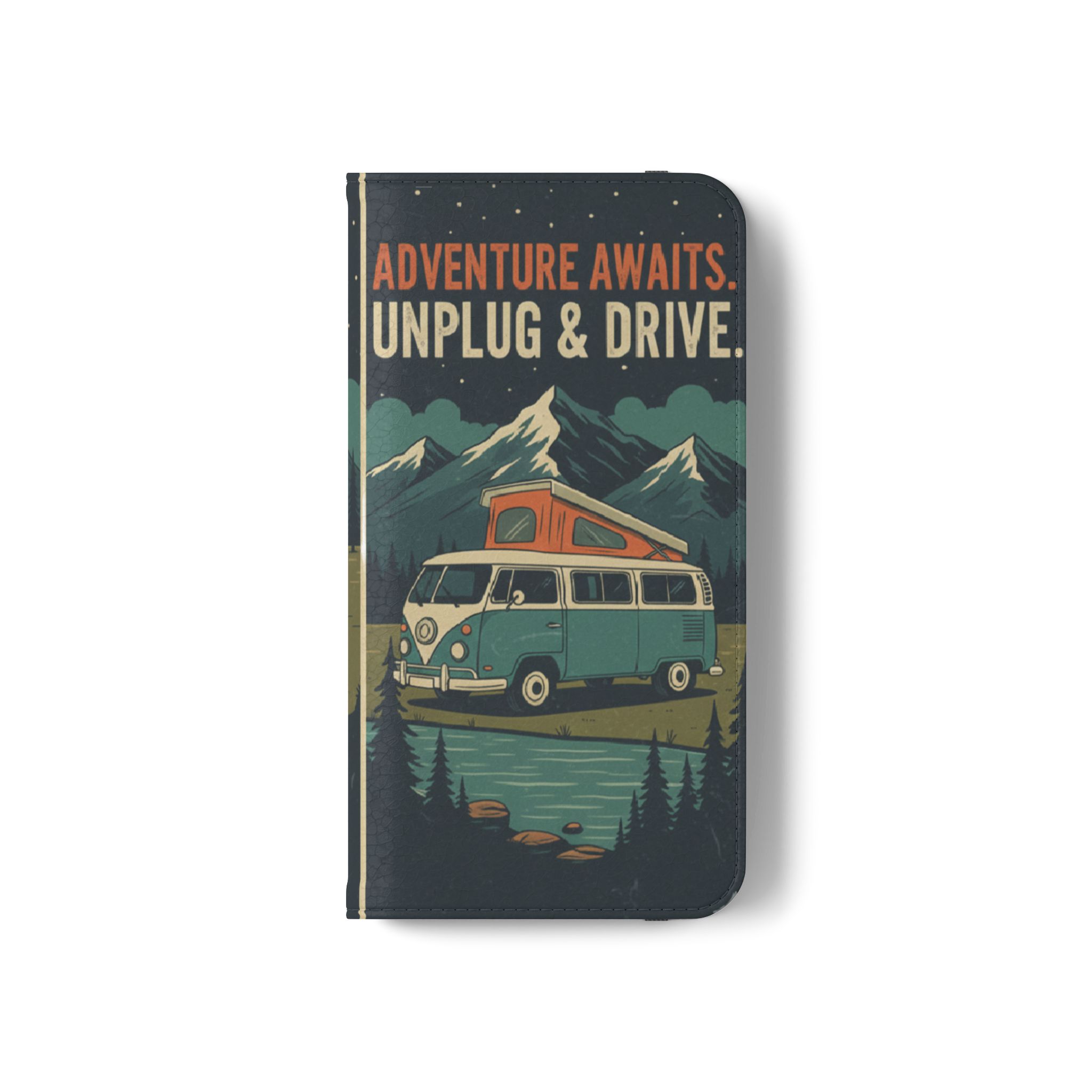 Flip Phone Case — "Fuel Your Journey, Not the Wifi" Wallet Cover
