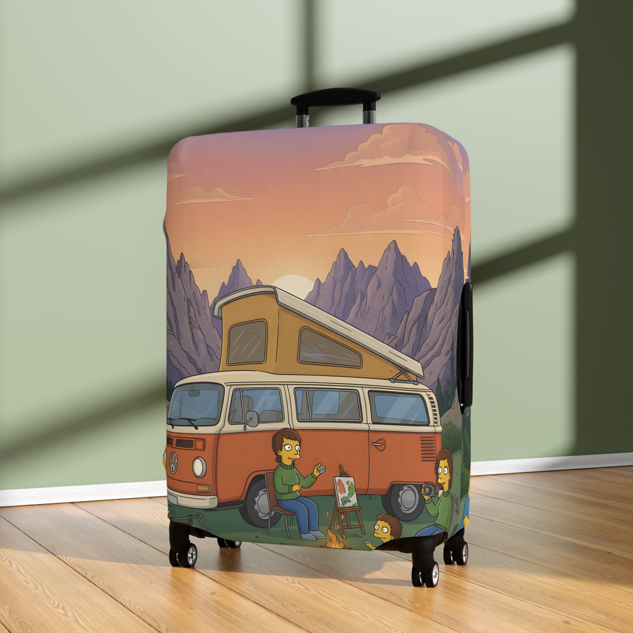 18200333576865636841_2048.jpeg Luggage Cover — Adventure Camper Sketch Travel Suitcase(Design Sitcom-Line)
