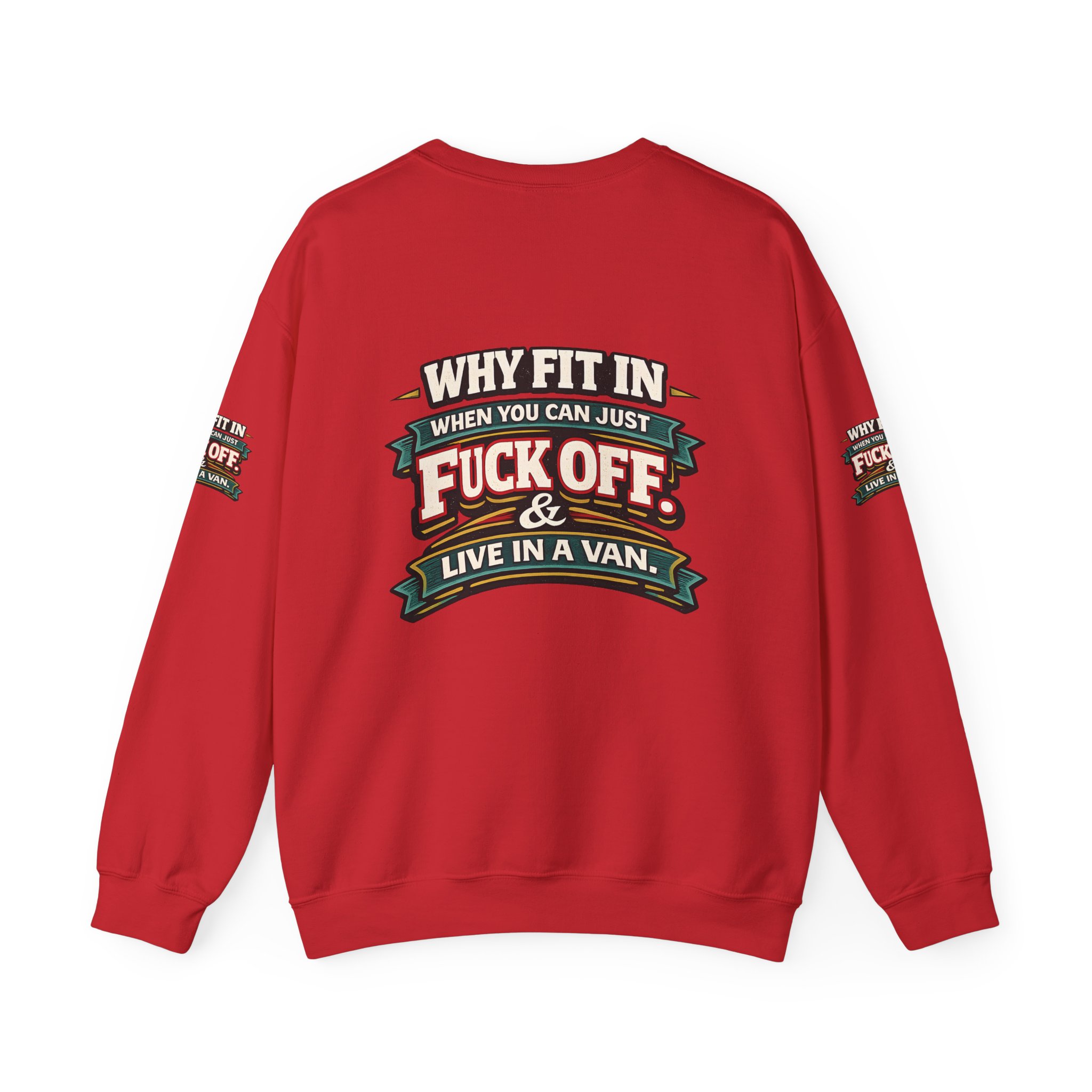 Unisex Heavy Blend™ Crewneck Sweatshirt — "Why Fit In" Design F**K-Line