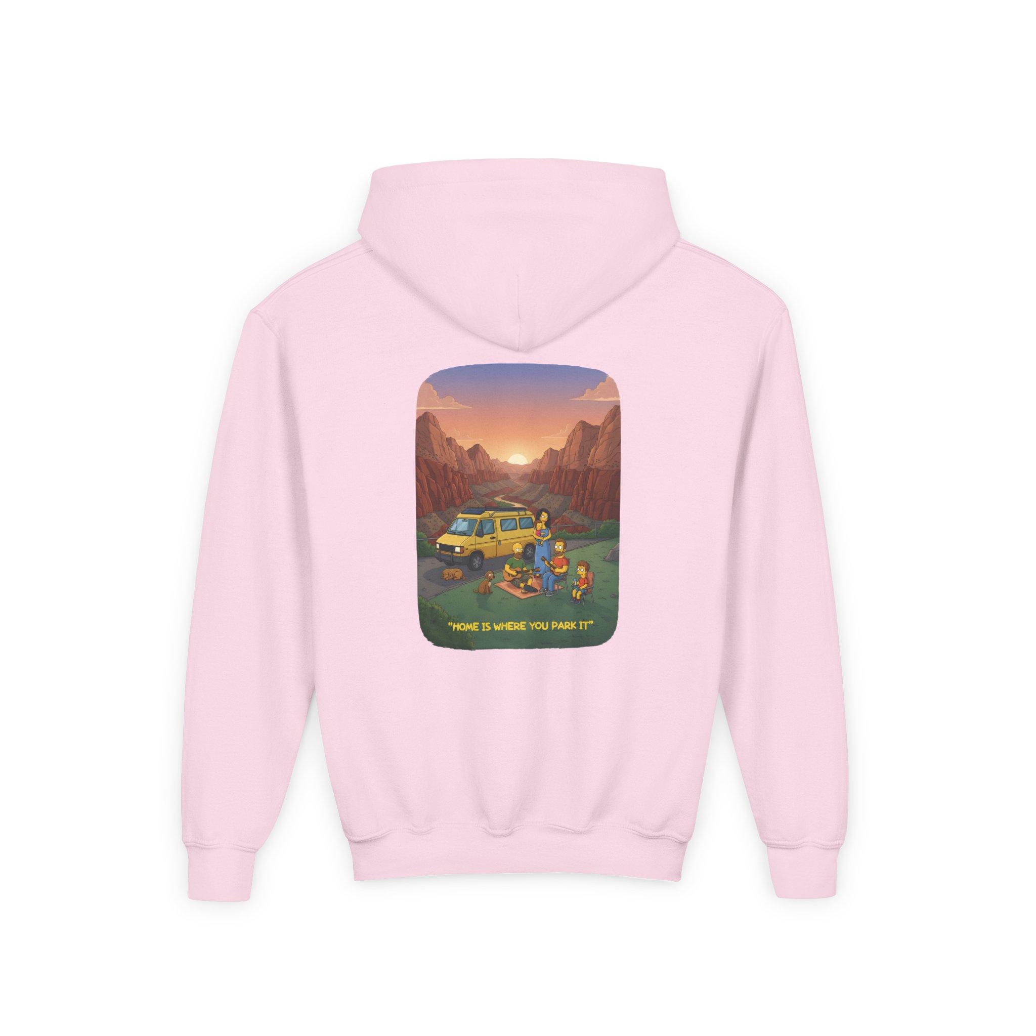 Youth Hoodie(Gildan) – "Home Is Where You Park It"" (Design Sitcom-Line)