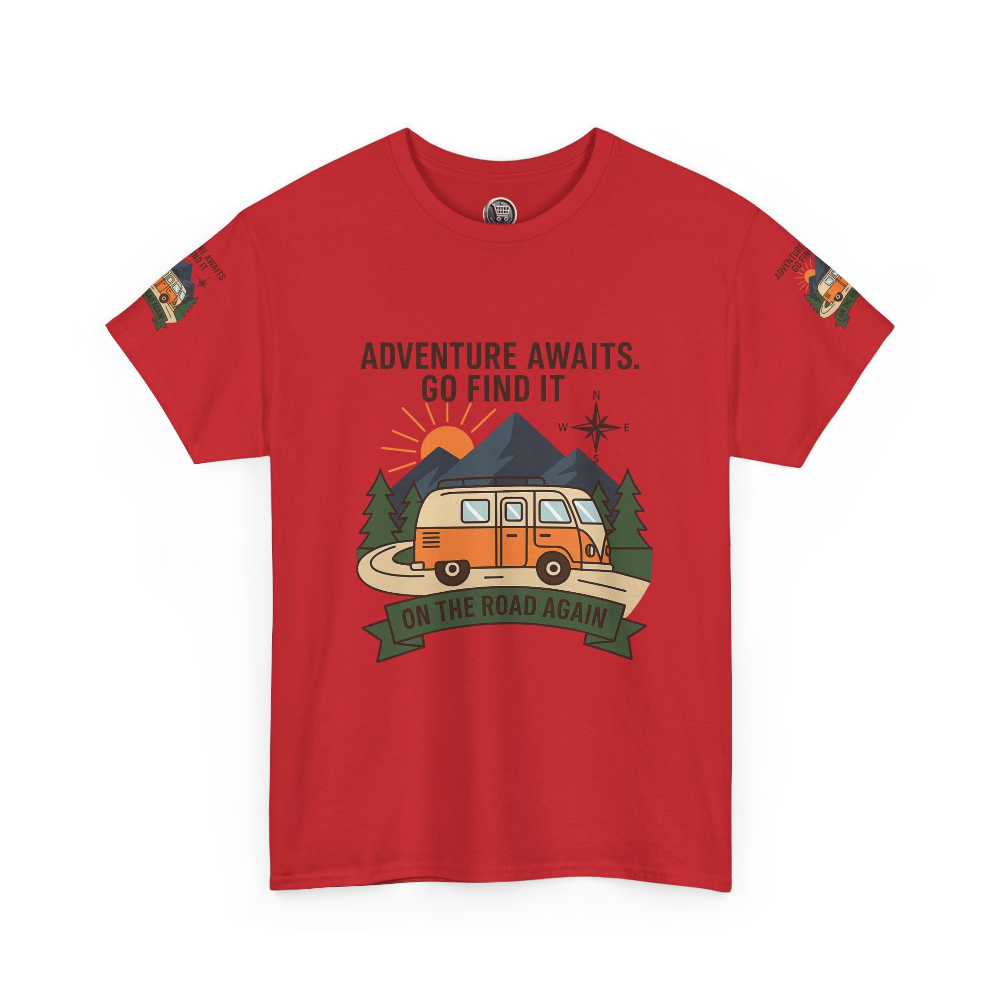 1821903146771802344_2048.jpeg Unisex Heavy Cotton Tee — 'Adventure Awaits. Go Find It' Camper Van T‑Shirt