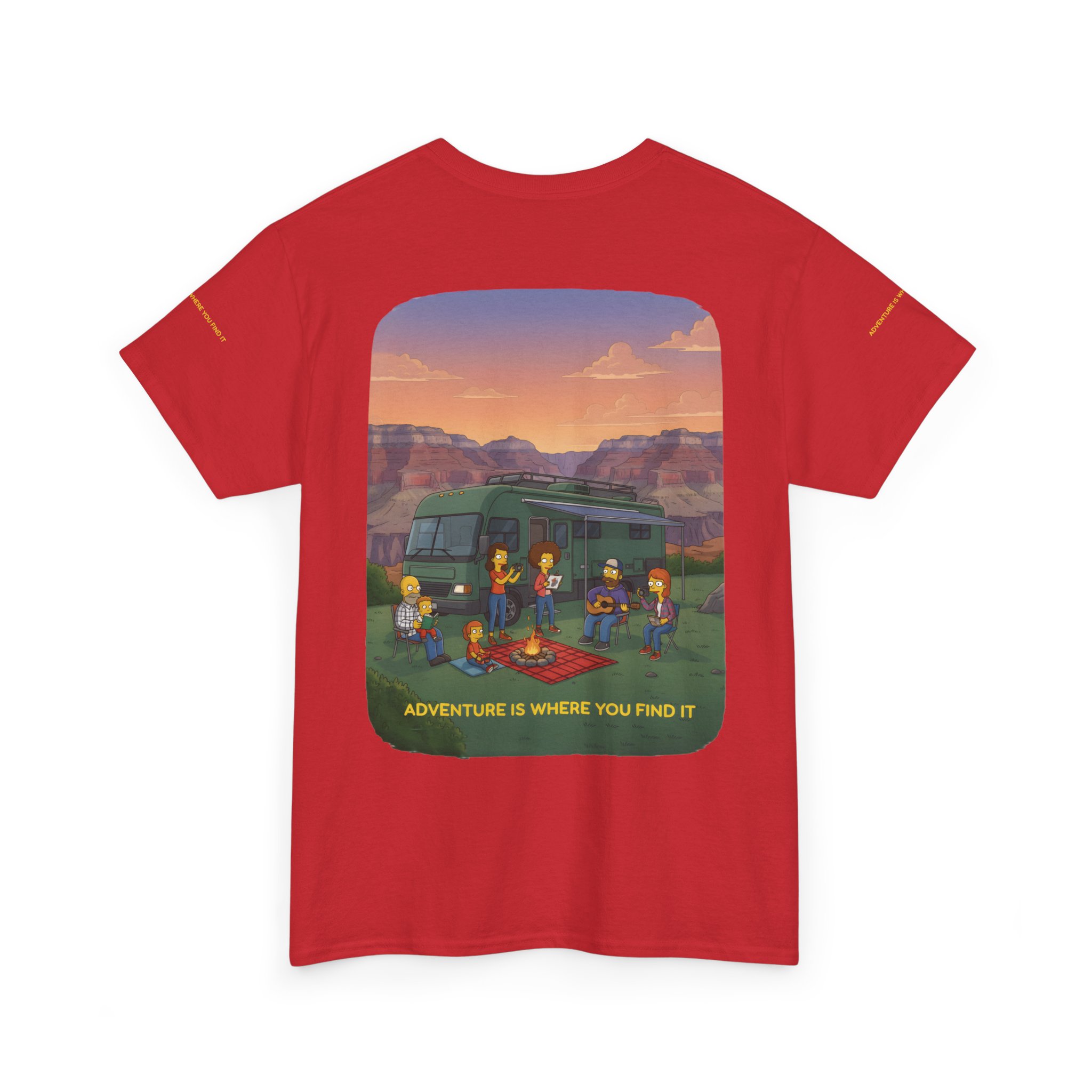 Unisex Heavy Cotton Tee — "Adventure Is Where You Find It" Design Sitcom-Line