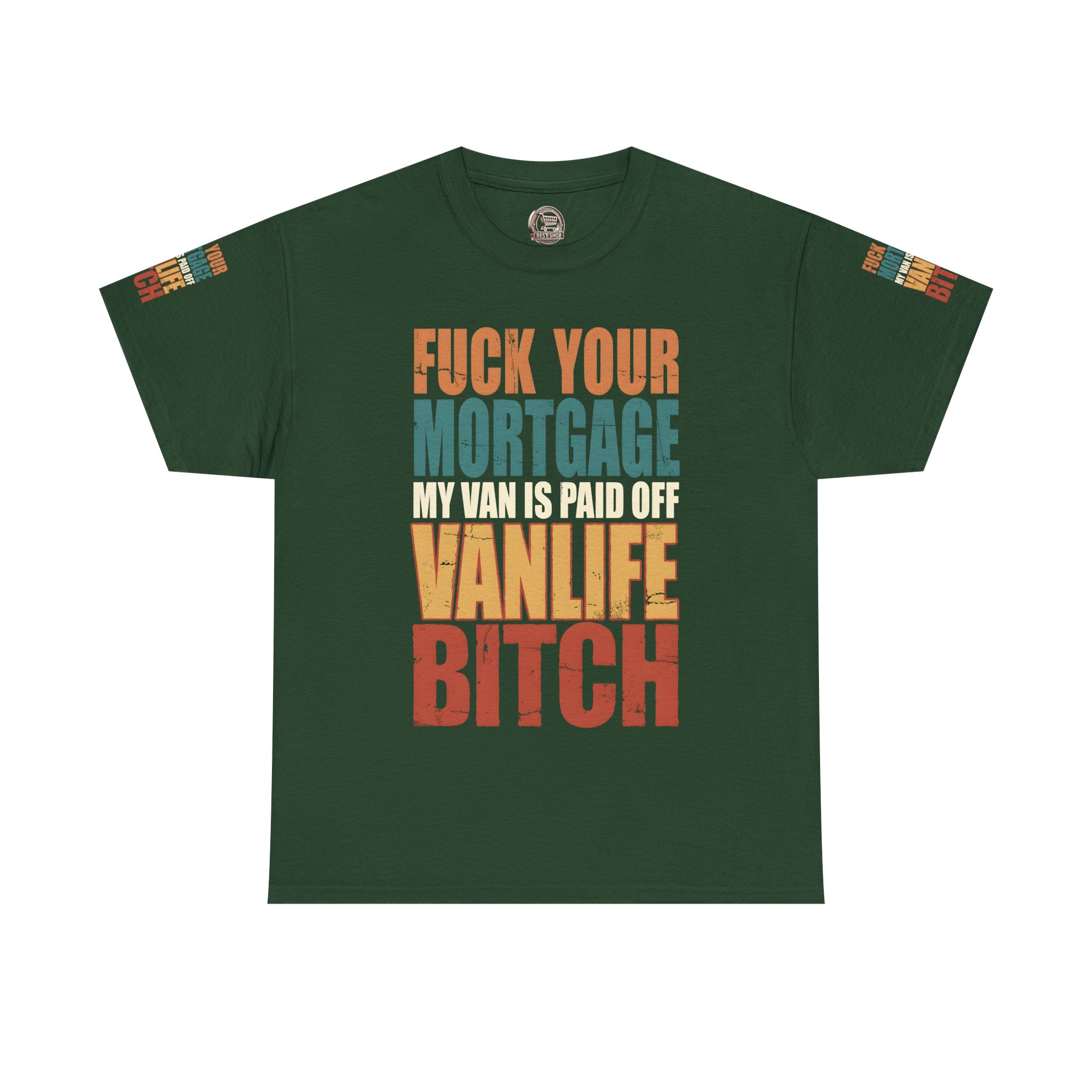 Unisex Heavy Cotton Tee — "Fuck Your Mortgage" Design F**K-Line