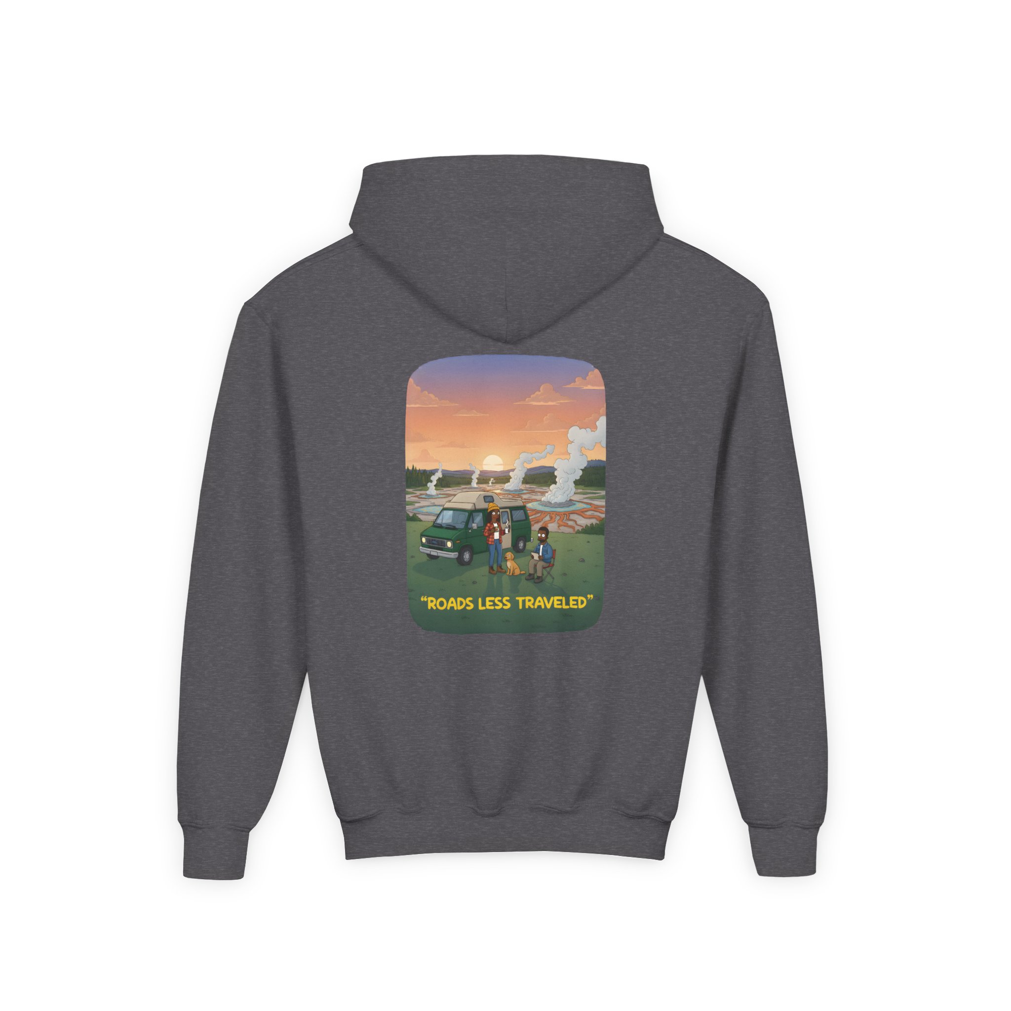 Youth Hoodie(Gildan) – "Roads Less Traveled" (Design Sitcom-Line)