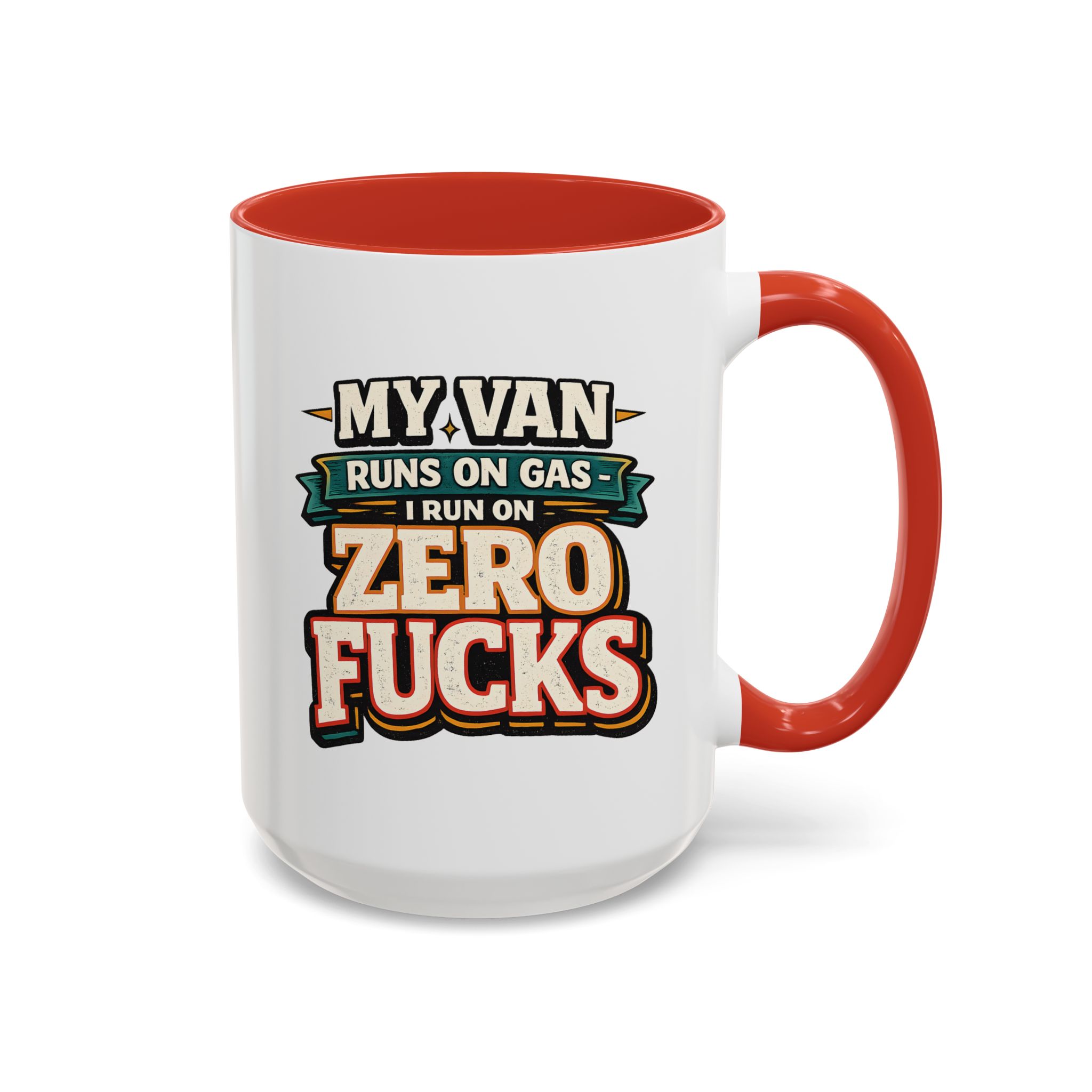Accent Coffee Mug (11, 15oz) — "My Van Runs On Gas" Design F**K-Line