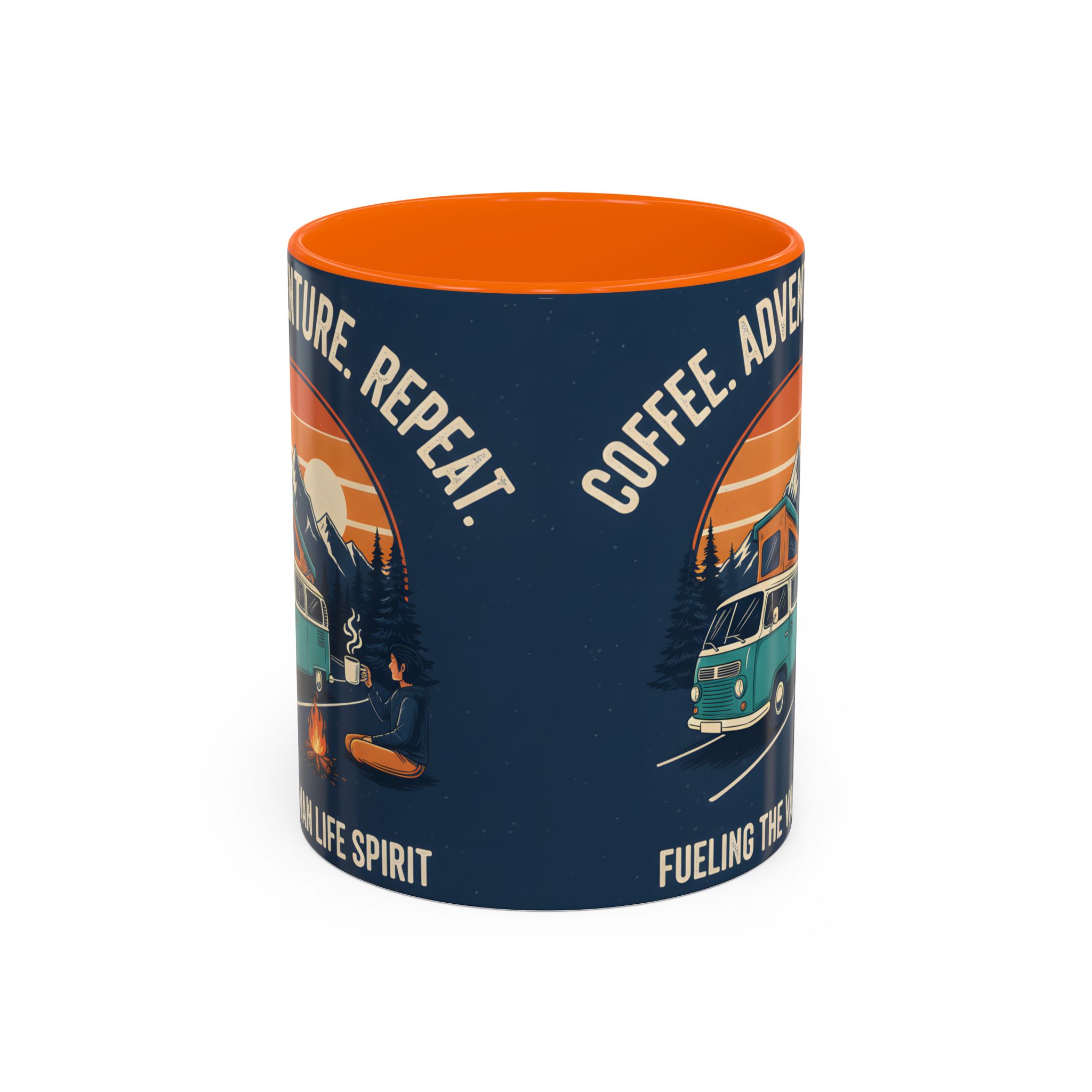 Accent Coffee Mug (11, 15oz) - "Coffee. Adventure. Repeat."