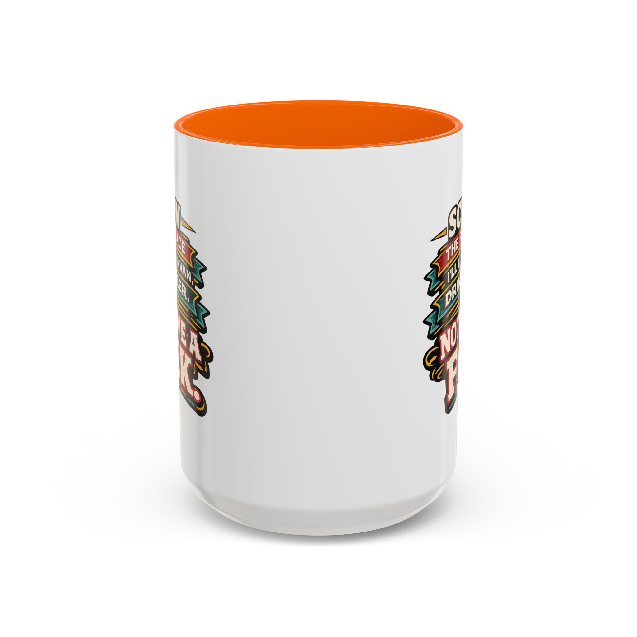 Accent Coffee Mug (11, 15oz) — "Screw The Rat Race" Design F**K-Line