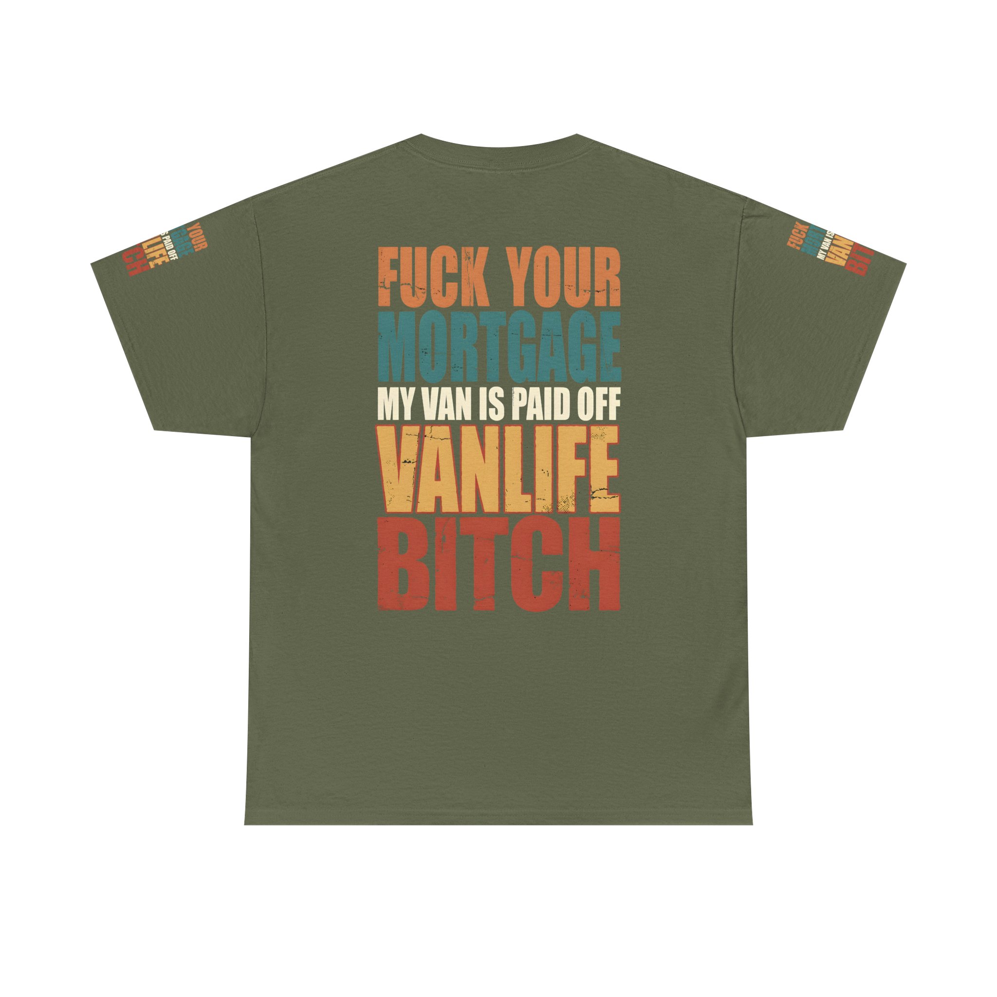 Unisex Heavy Cotton Tee — "Fuck Your Mortgage" Design F**K-Line
