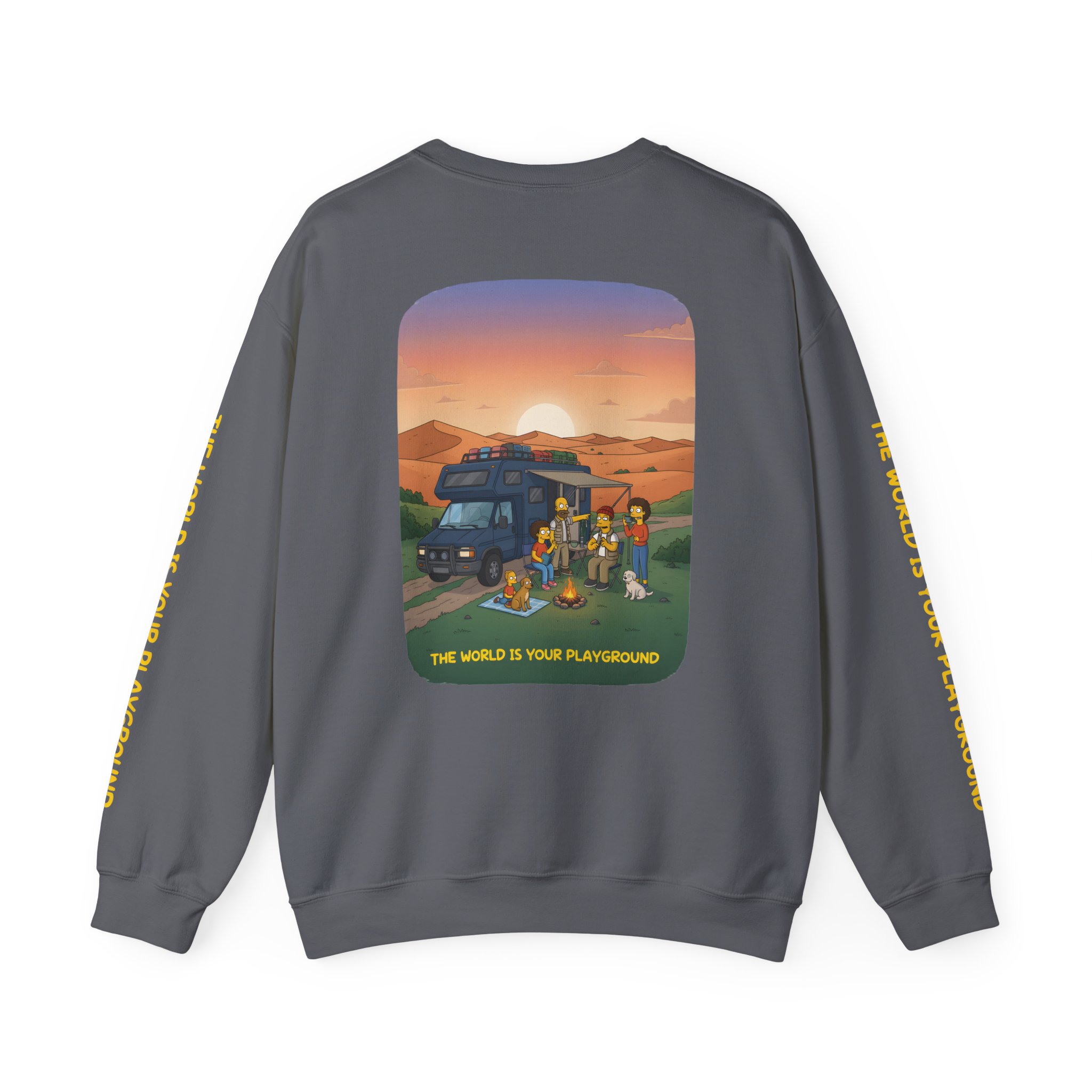 Unisex Heavy Blend™ Crewneck Sweatshirt — "The World Is Your playground" Design Sitcom-Line
