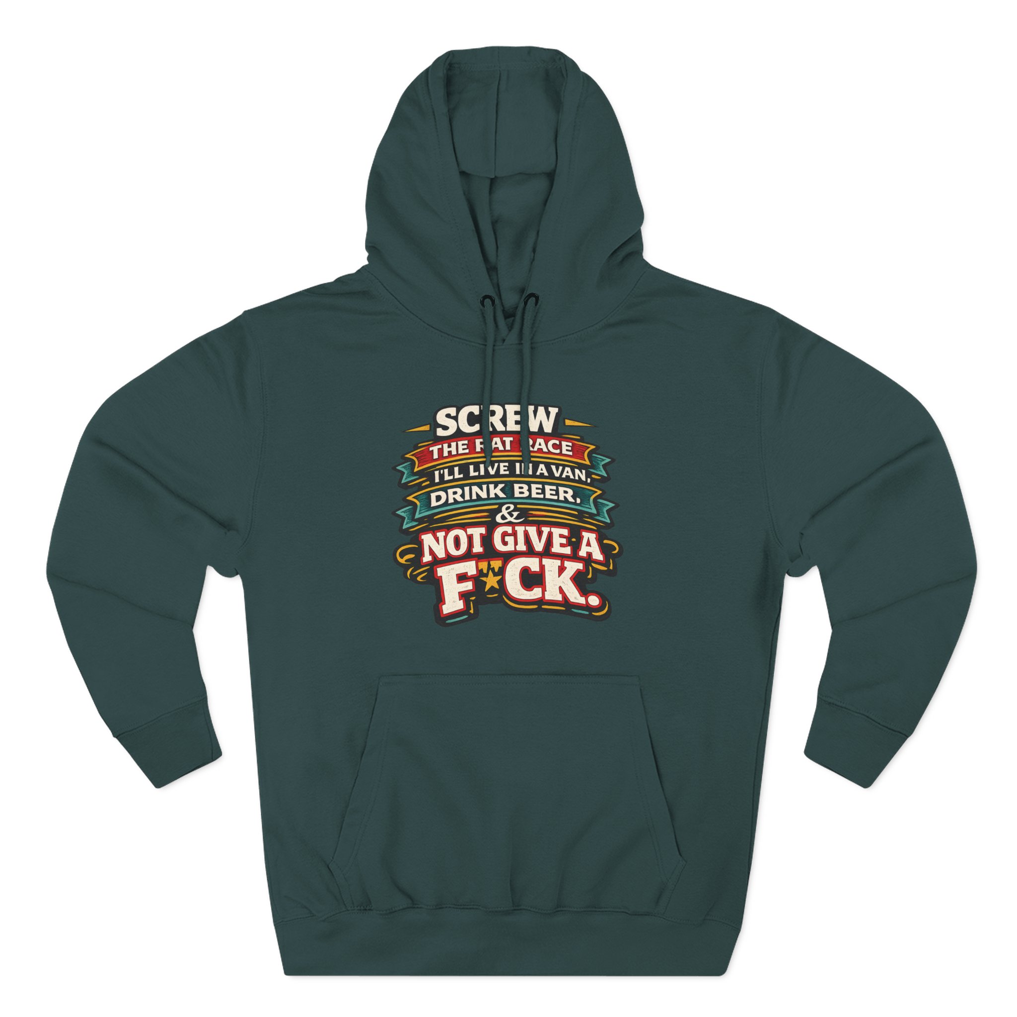 18240086738999952363_2048.jpeg Three-Panel Fleece Hoodie - "Screw The Rat Race" Design F**K-Line