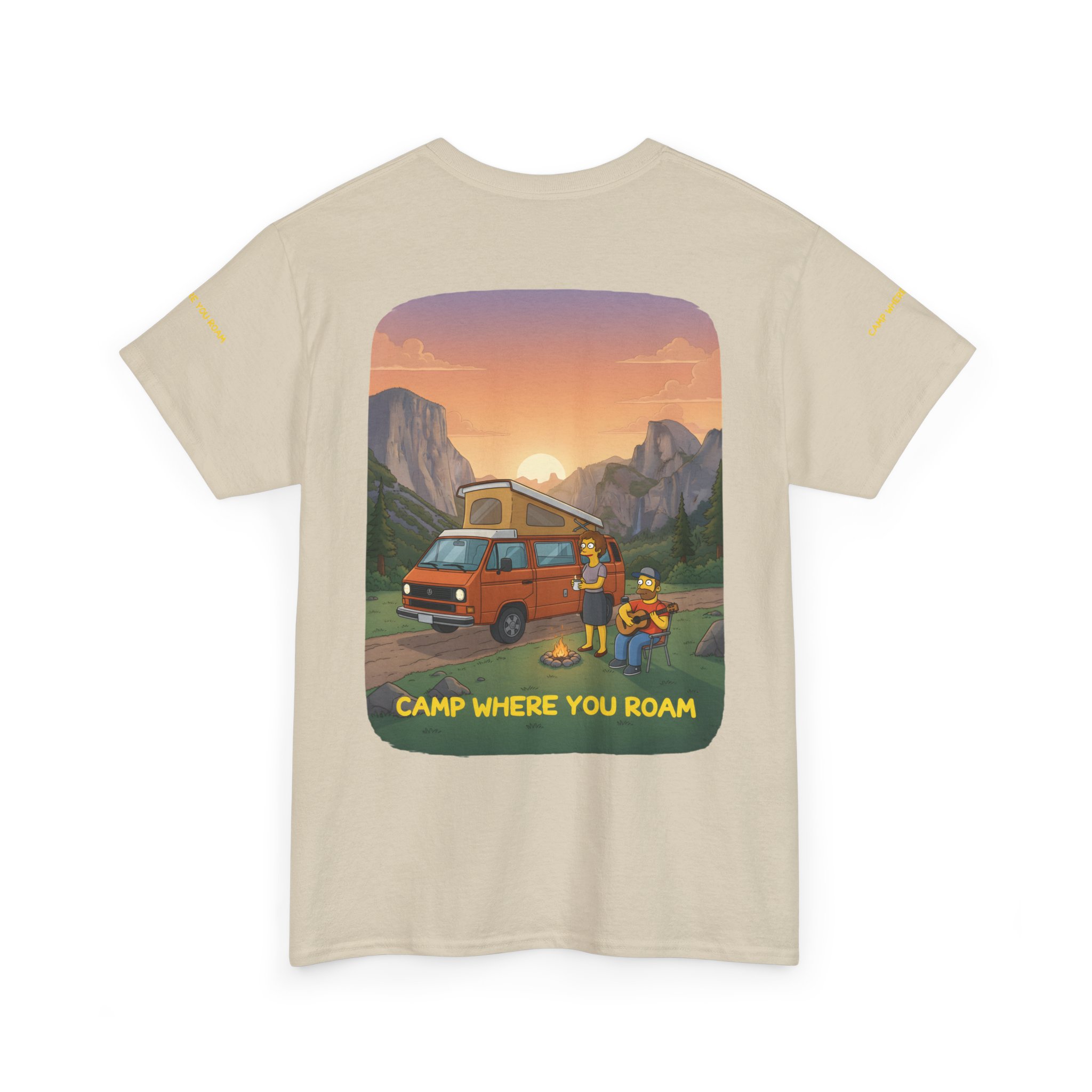Unisex Heavy Cotton Tee — "Camp Where You Roam" Design Sitcom-Line