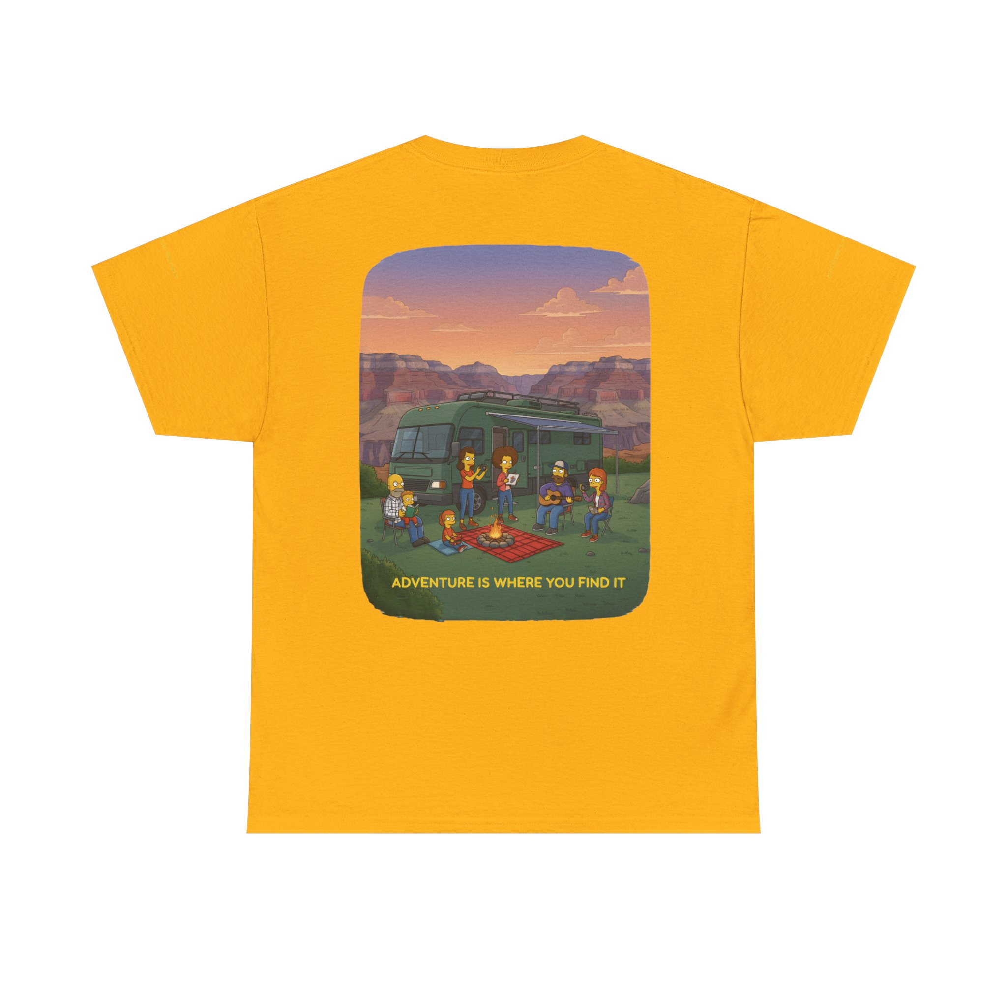 Unisex Heavy Cotton Tee — "Adventure Is Where You Find It" Design Sitcom-Line