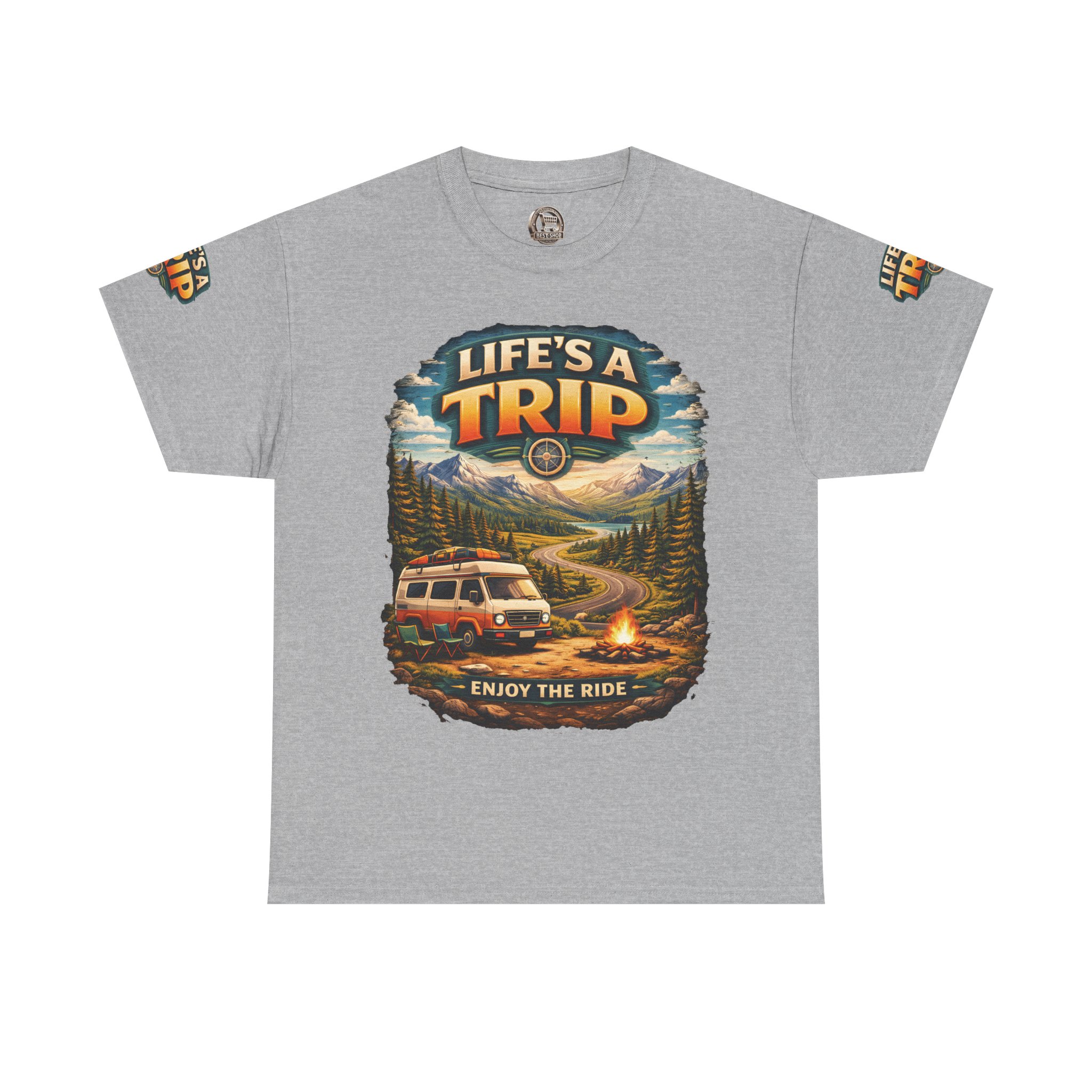 18255845287723465008_2048.jpeg Unisex Heavy Cotton Tee — "Live´s A Trip-Enjoy The Ride" Design Scenic-Line