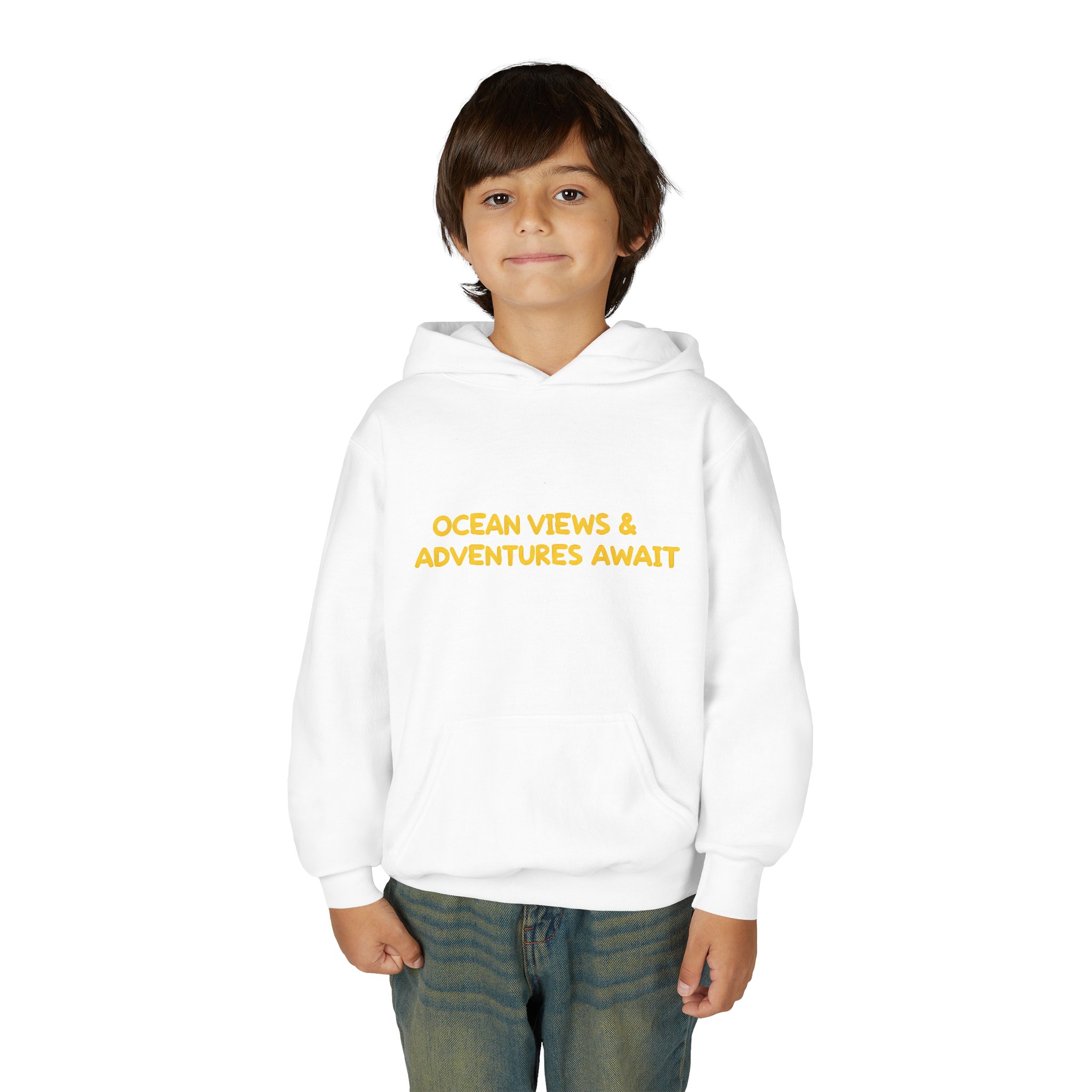 18257342714780097475_2048.jpeg Youth Hoodie(Gildan) – "Ocean Views-Adventures Awaits" (Design Sitcom-Line)