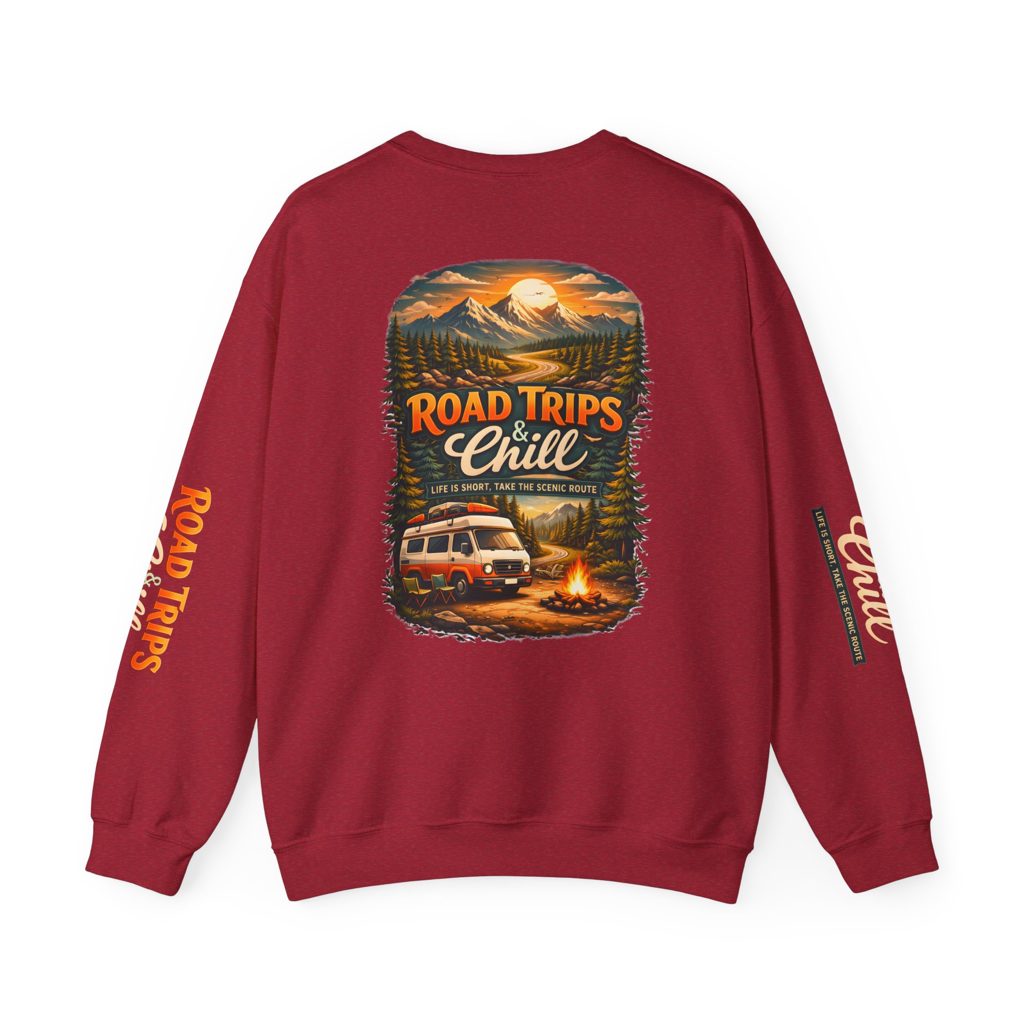 18259720332848388822_2048.jpeg Unisex Heavy Blend™ Crewneck Sweatshirt — "Road Trips & Chill" Design Scenic-Line