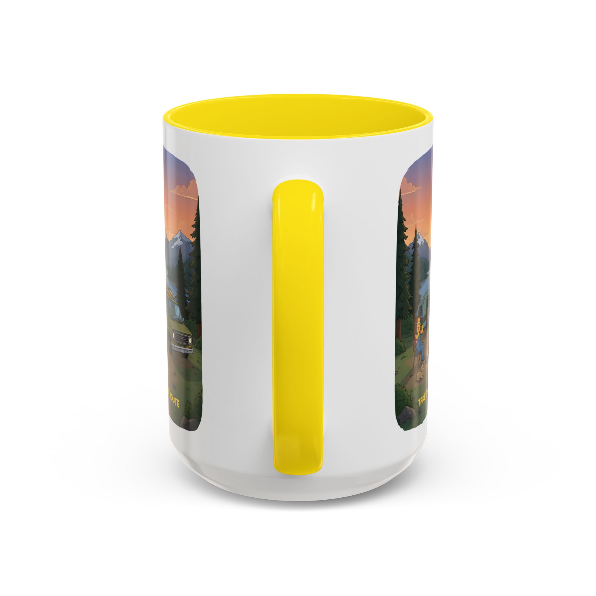 18263256329673450756_2048.jpeg Accent Coffee Mug (11, 15oz) — "Take The Scenic Route" Design Sitcom-Line