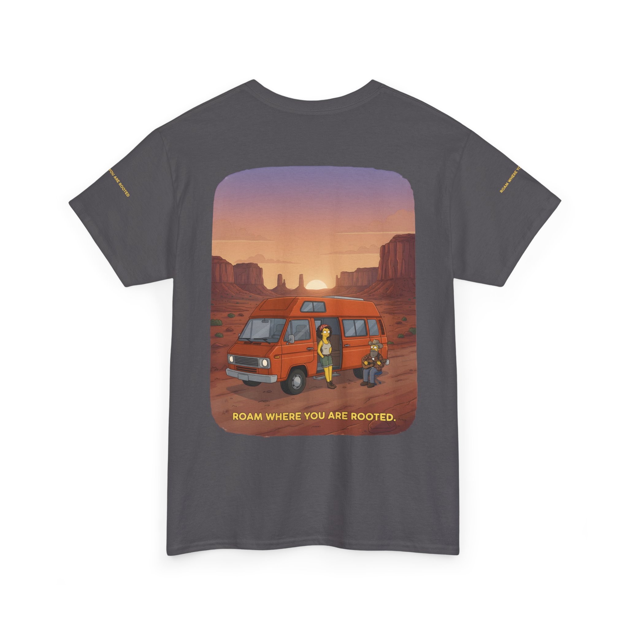Unisex Heavy Cotton Tee — "Roam Where You Are Rooted" Design Sitcom-Line