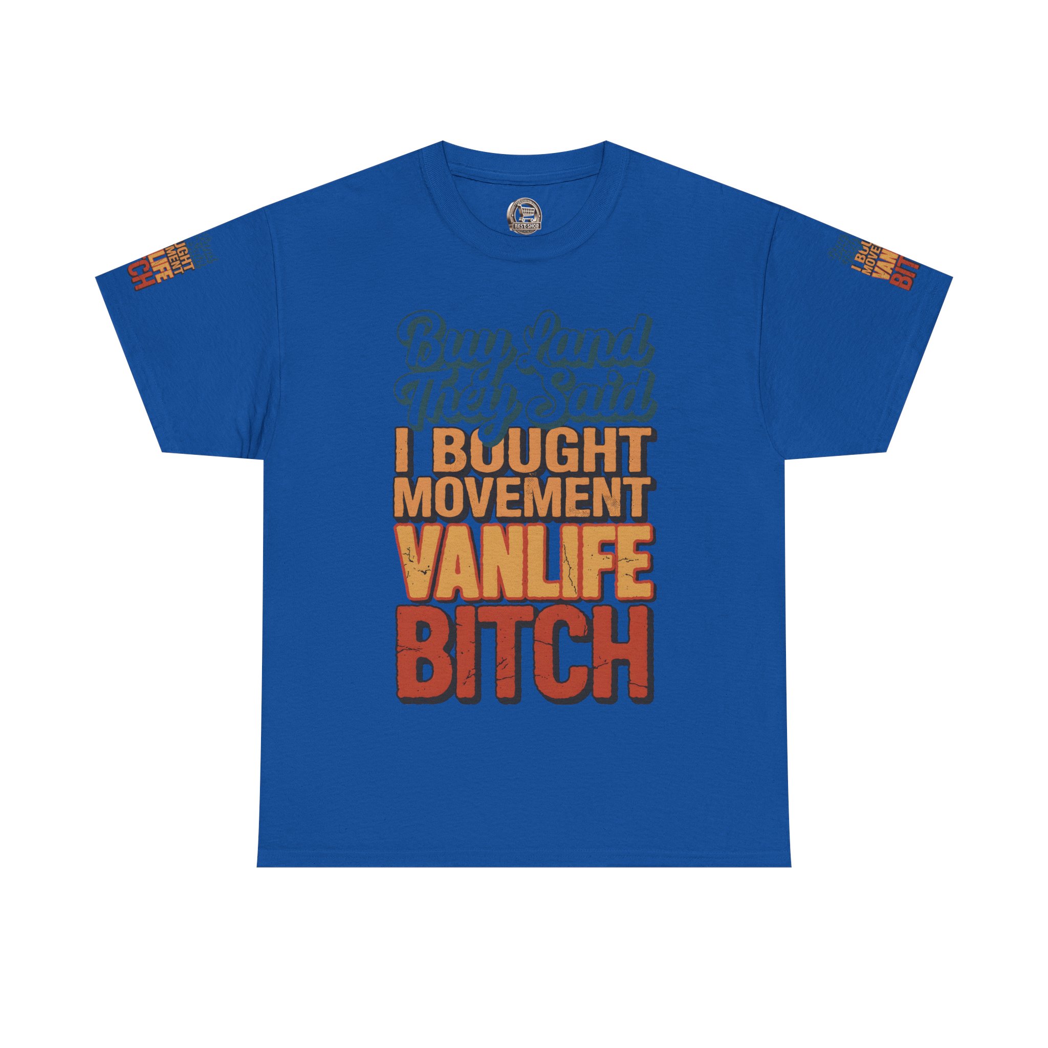 Unisex Heavy Cotton Tee — "Buy Land They Said" Design F**K-Line