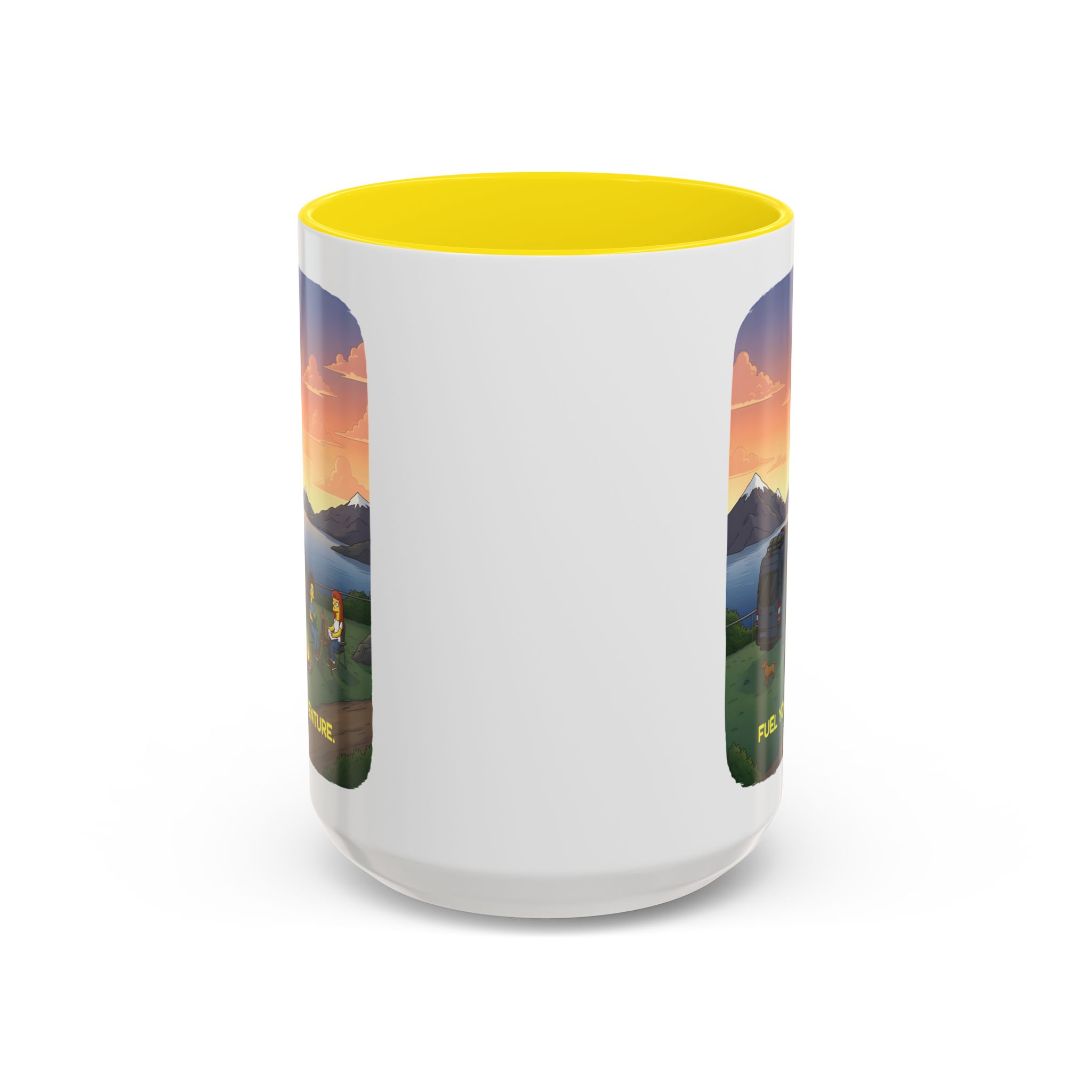Accent Coffee Mug (11, 15oz) — "Fuel Your Adventure" Design Sitcom-Line