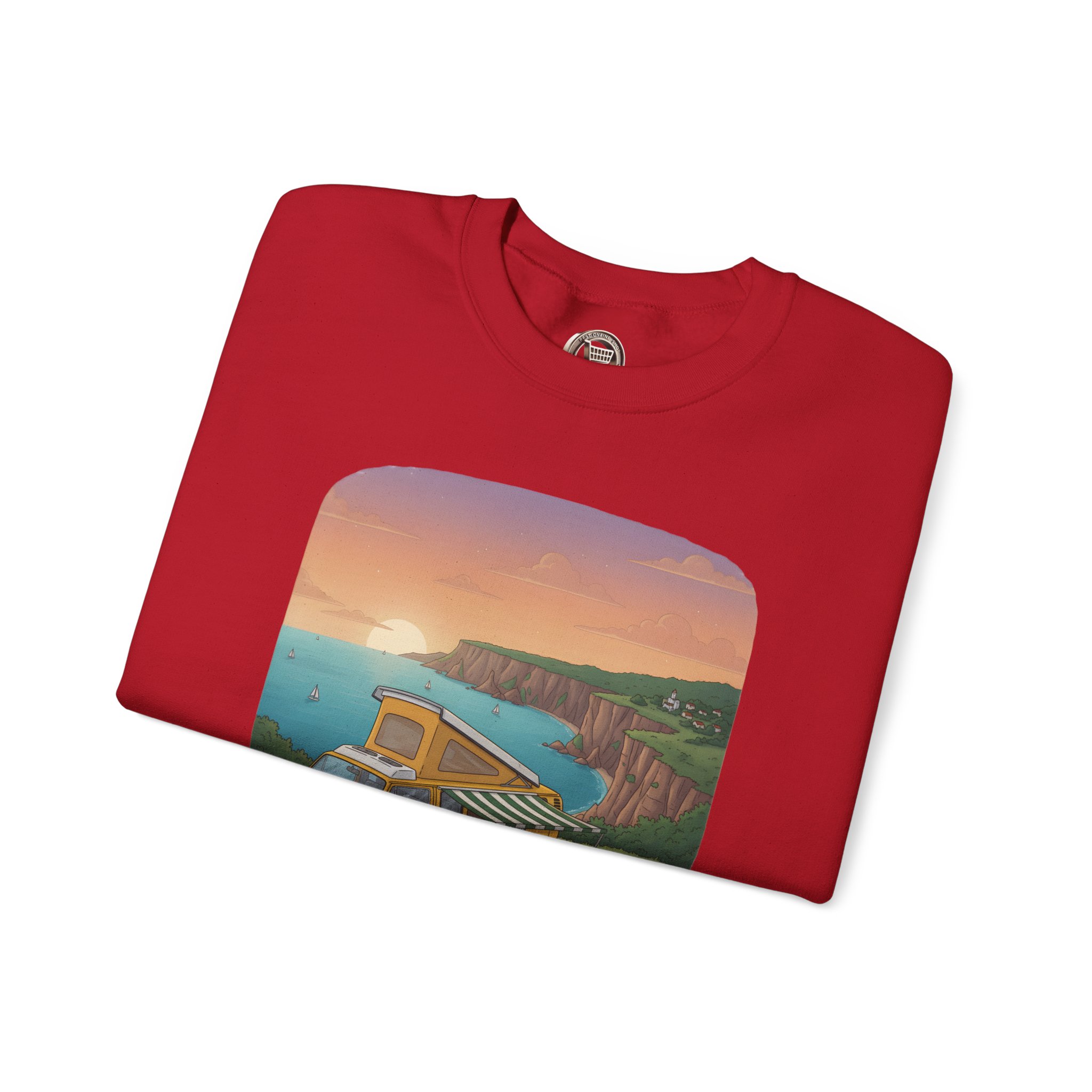 Unisex Heavy Blend™ Crewneck Sweatshirt — "The World Awaits" Design Sitcom-Line