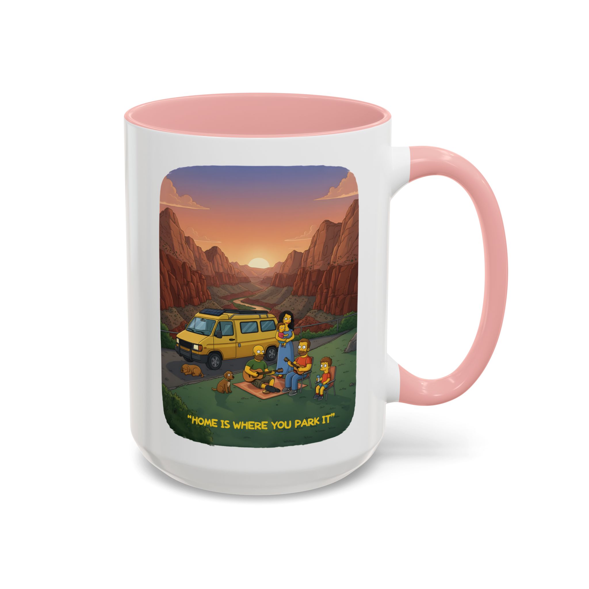 Accent Coffee Mug (11, 15oz) — "Home Is Where You Park It" Design Sitcom-Line