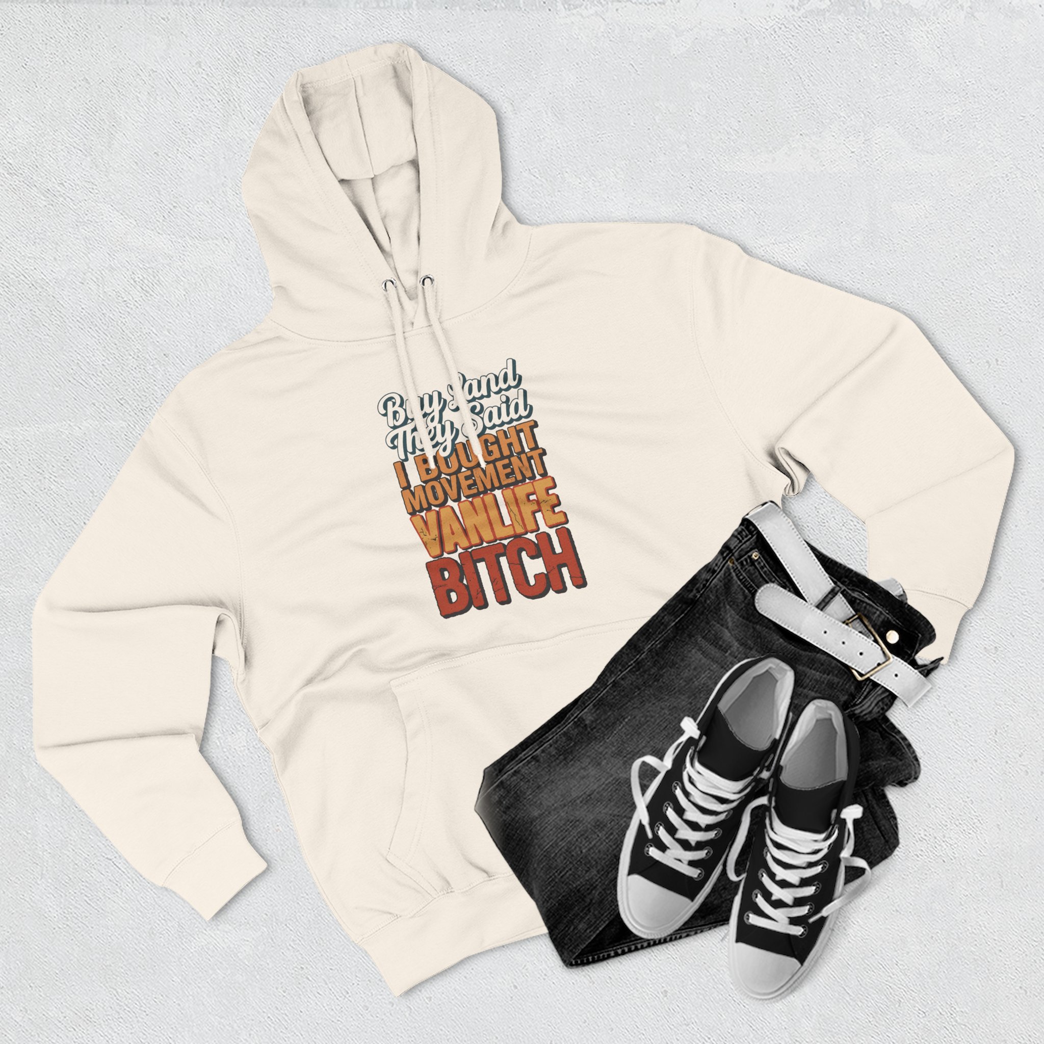 18286039598234673586_2048.jpeg Three-Panel Fleece Hoodie - "Buy Land They Said" Design F**K-Line