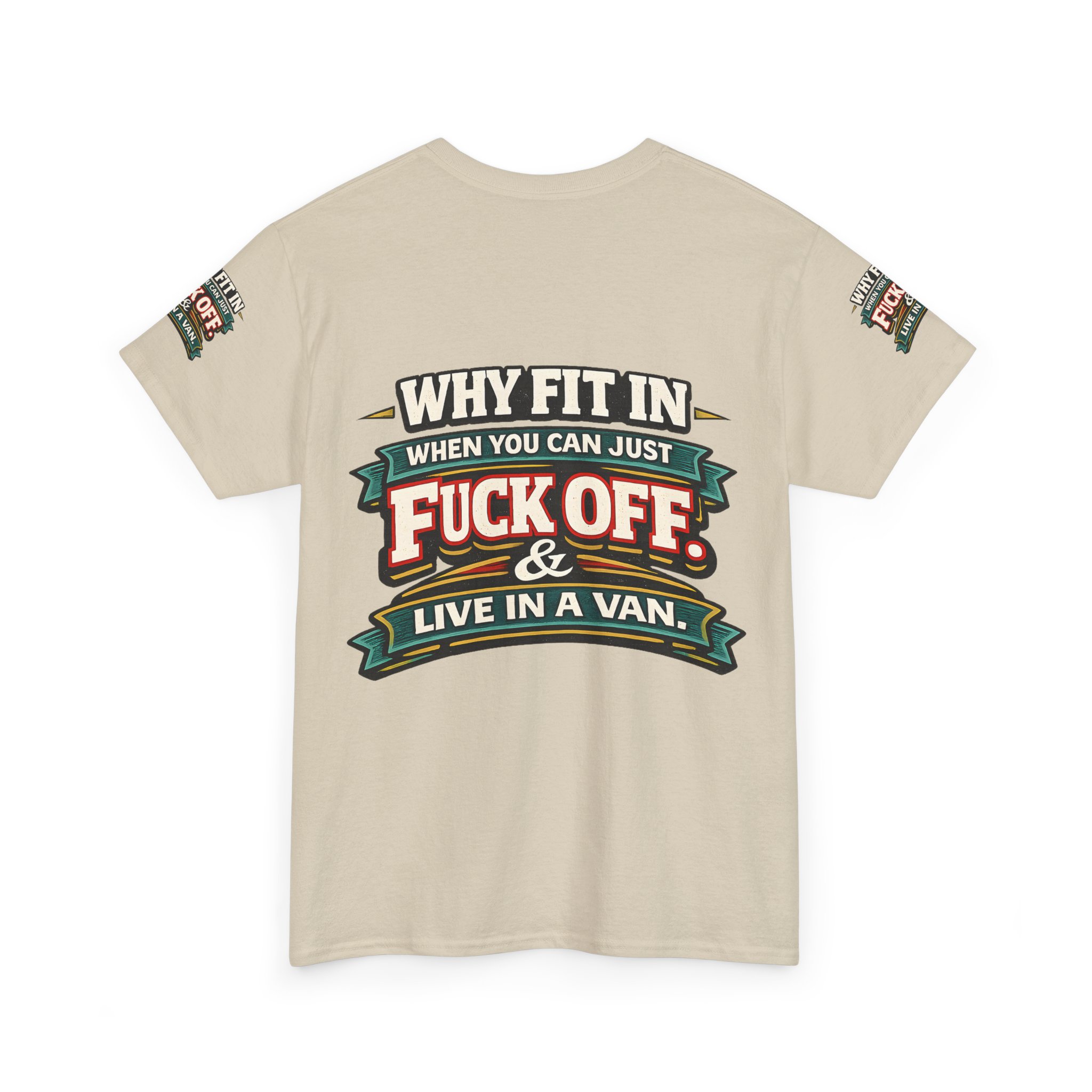Unisex Heavy Cotton Tee — "Why Fit In" Design F**K-Line
