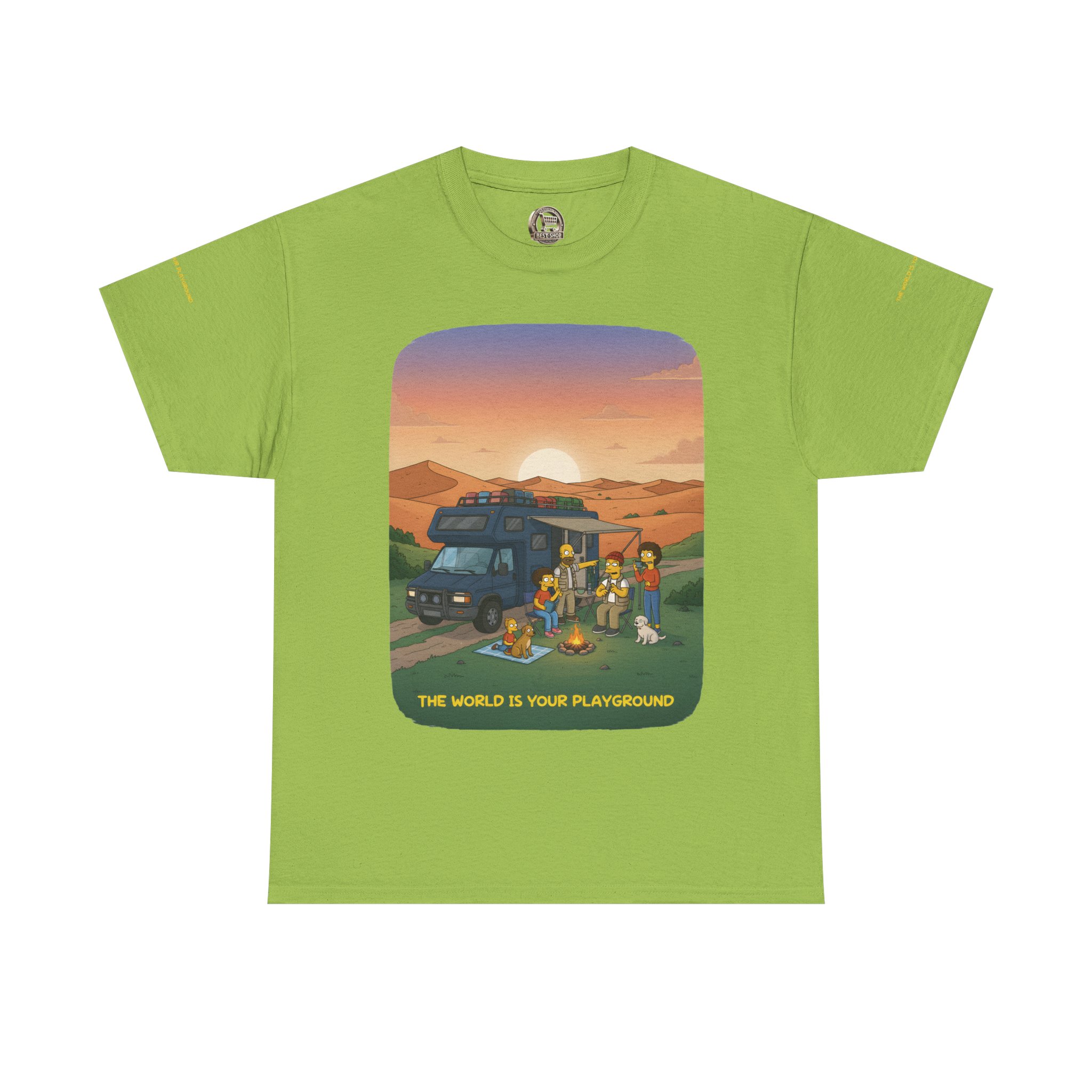 Unisex Heavy Cotton Tee — "The World Is Your playground" Design Sitcom-Line