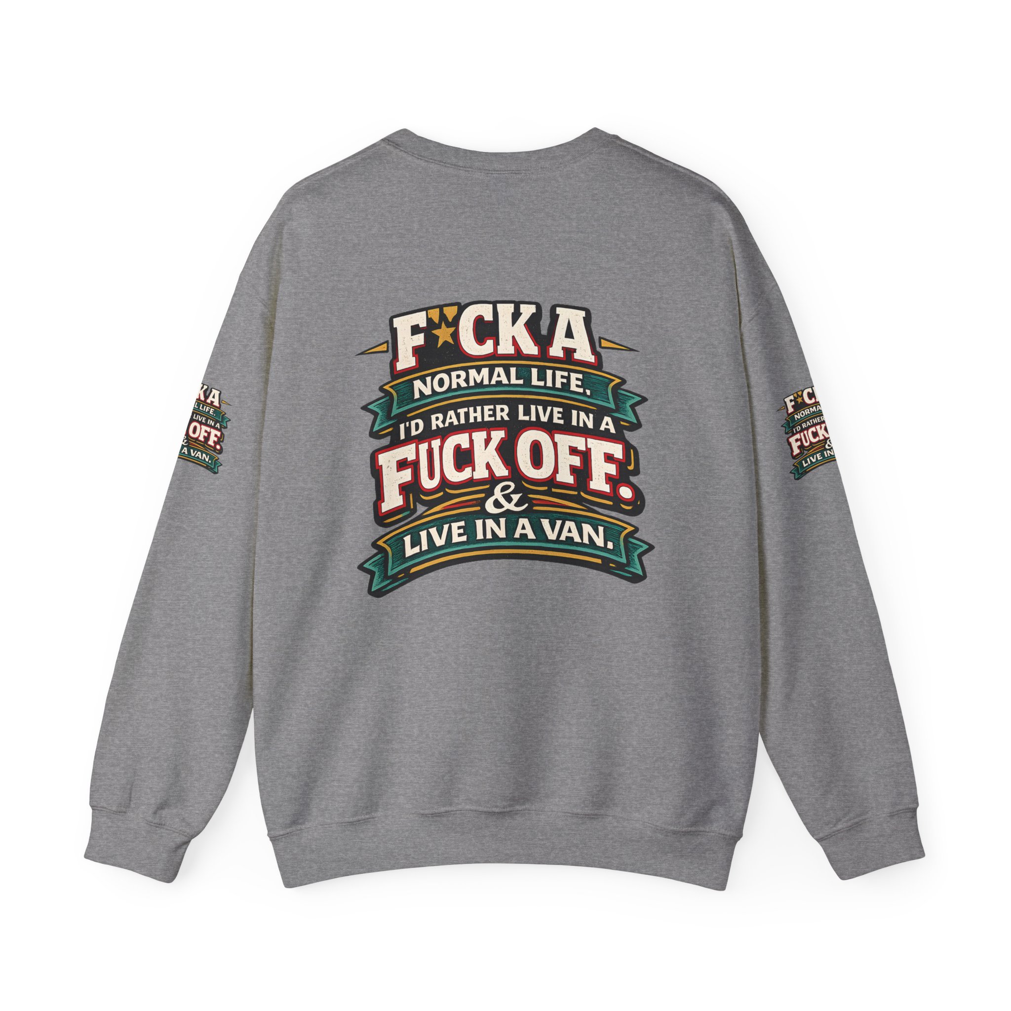 18295245333615448823_2048.jpeg Unisex Heavy Blend™ Crewneck Sweatshirt — "Fuck A Normal Life" Design F**K-Line