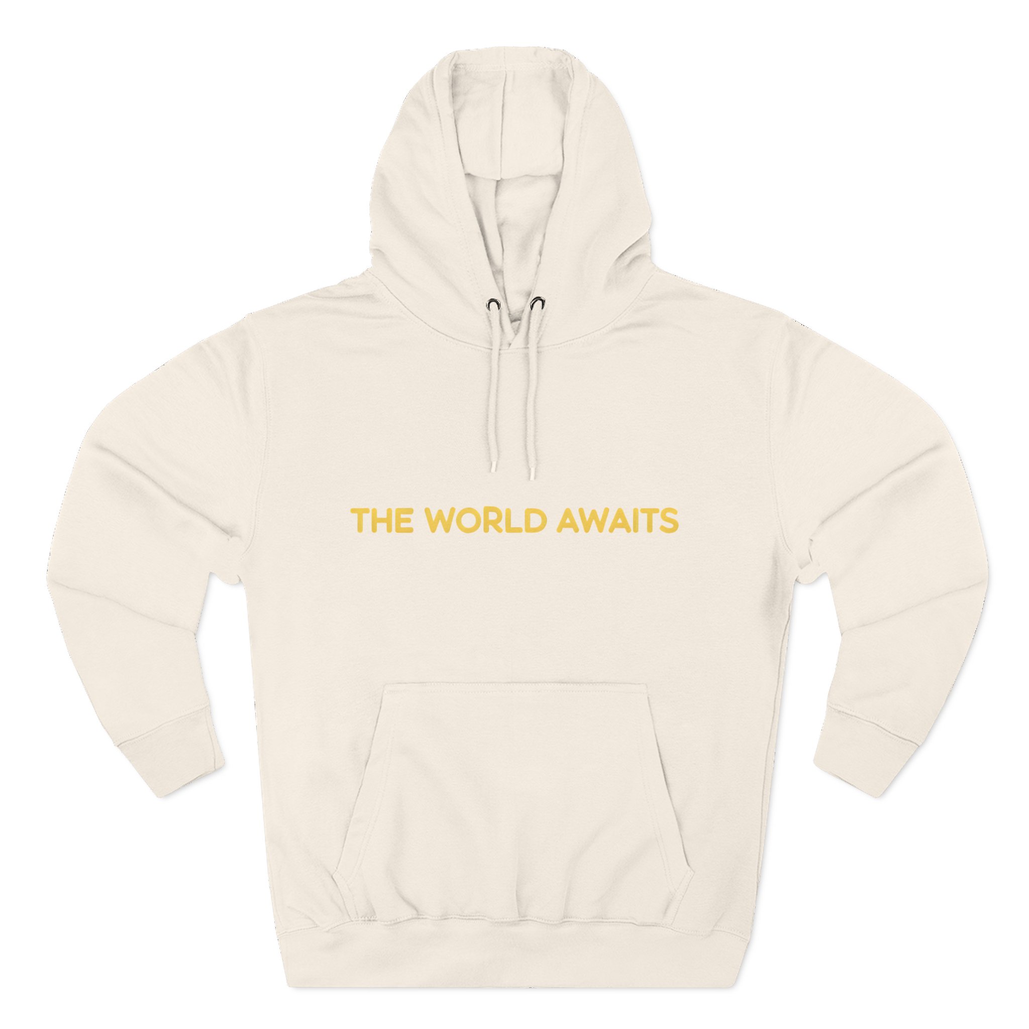 Three-Panel Fleece Hoodie - "The World Awaits" Design Sitcom-Line