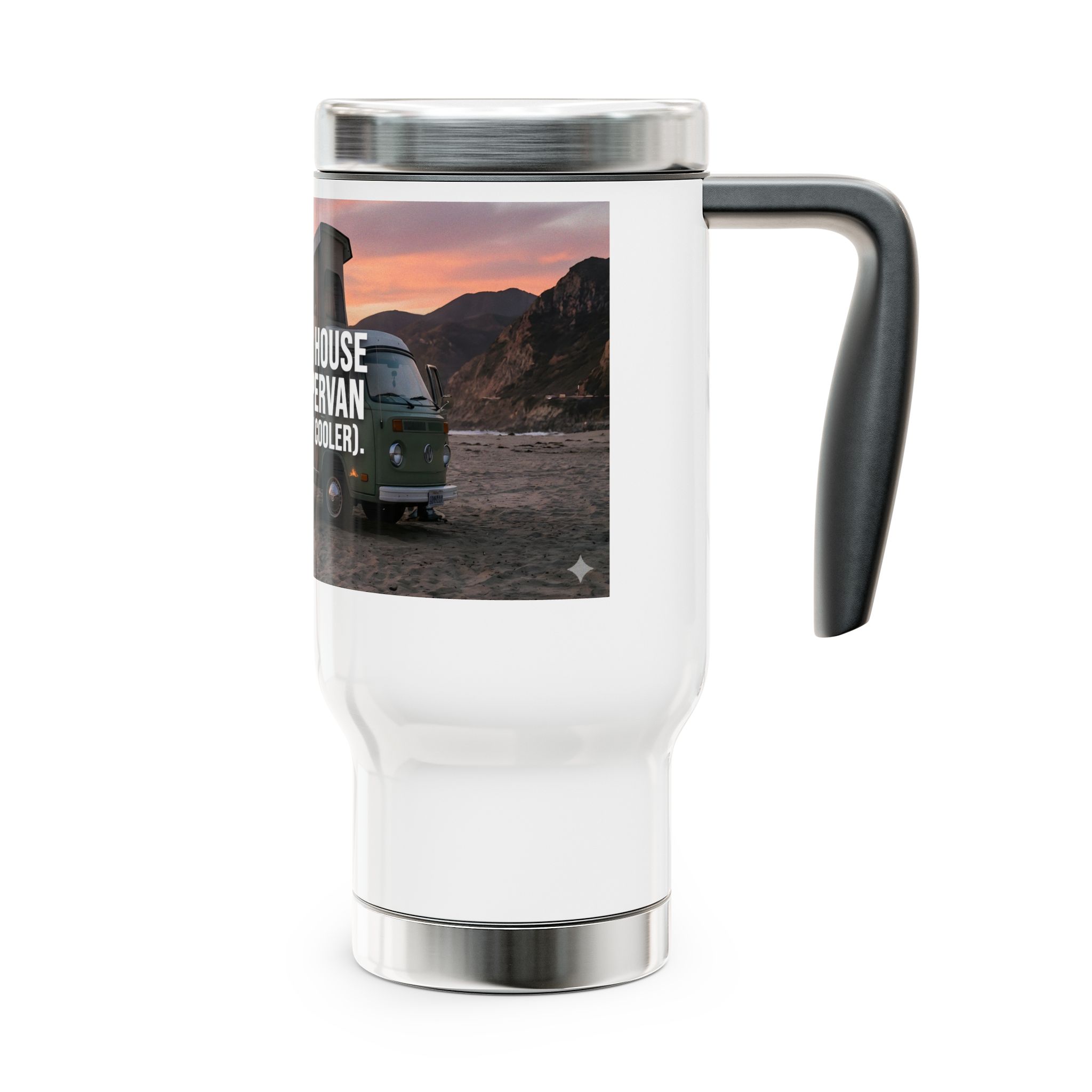 18313732924825875609_2048.jpeg Stainless Steel Travel Mug with Handle, 14oz — "My Other House Is a Campervan (And It’s Way Cooler)"