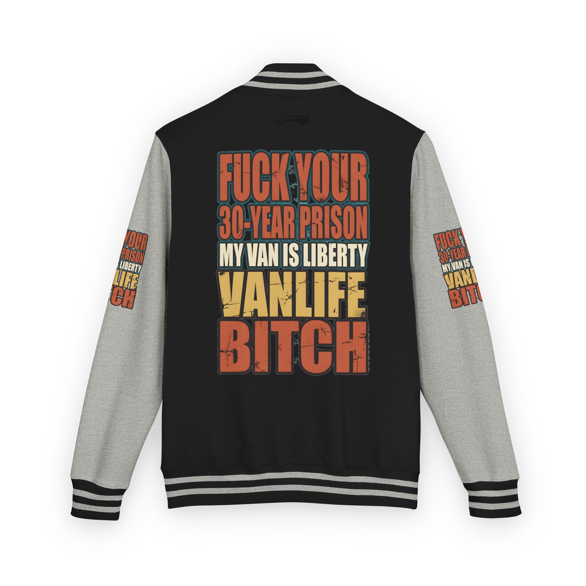 Unisex Heavyweight Letterman Jacket — "Fuck Your 30 Year" Design F**K-Line