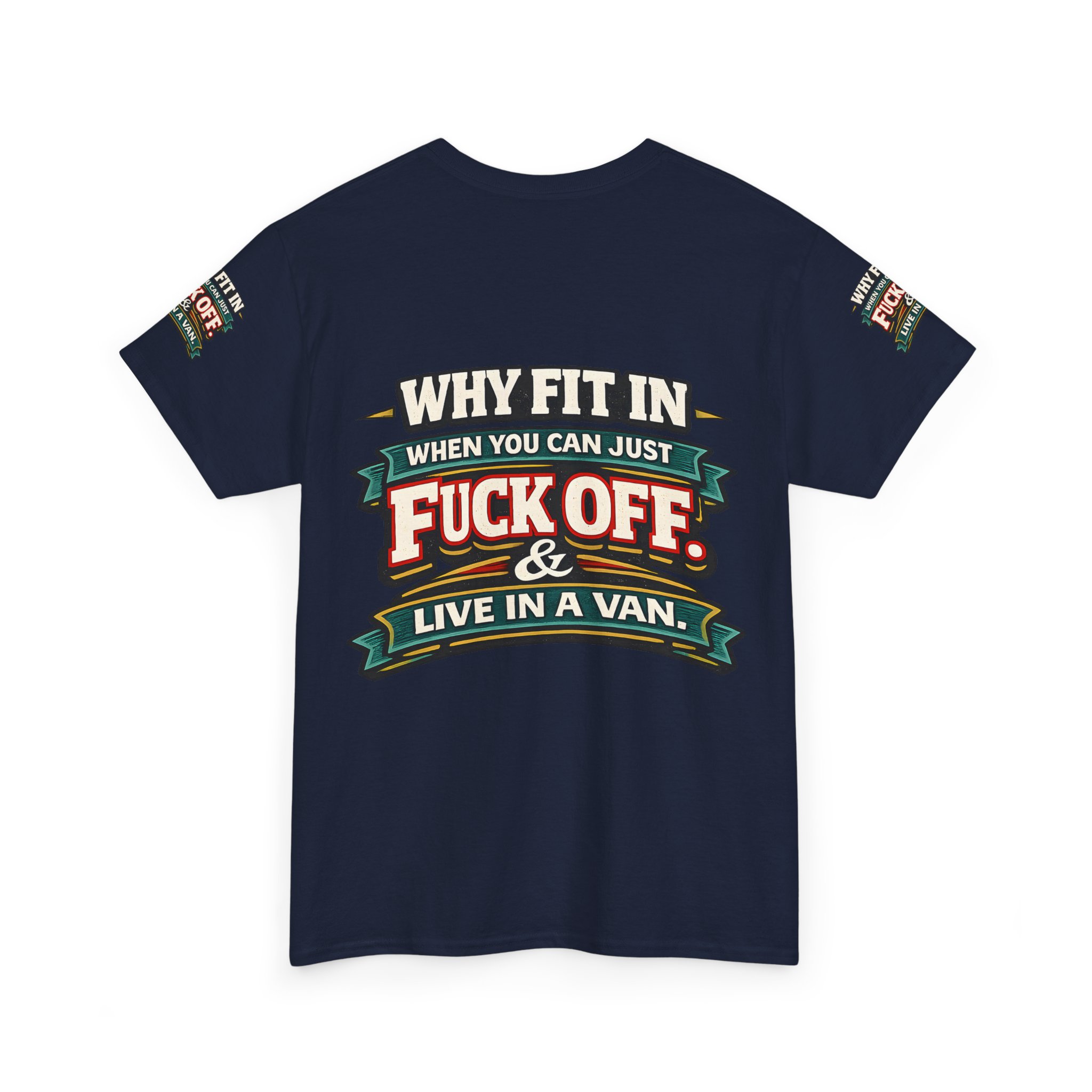 Unisex Heavy Cotton Tee — "Why Fit In" Design F**K-Line