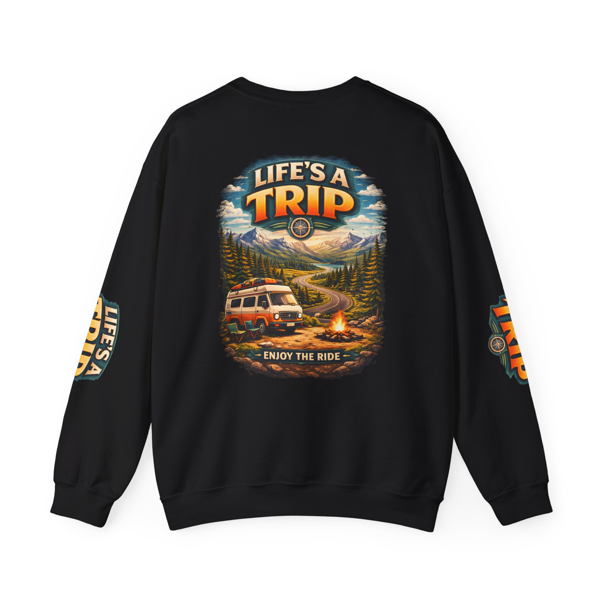 Unisex Heavy Blend™ Crewneck Sweatshirt — "Life s A Trip" Design Scenic-Line